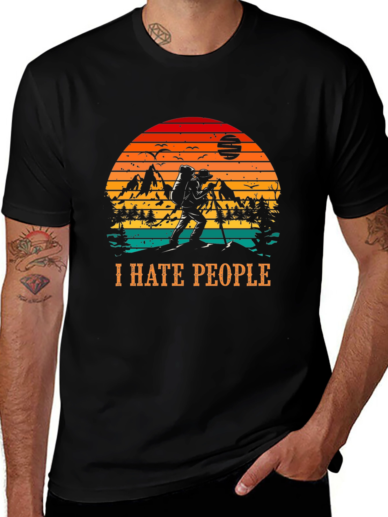 Variant 22 of I Hate People Hiking Nature Graphic Tee