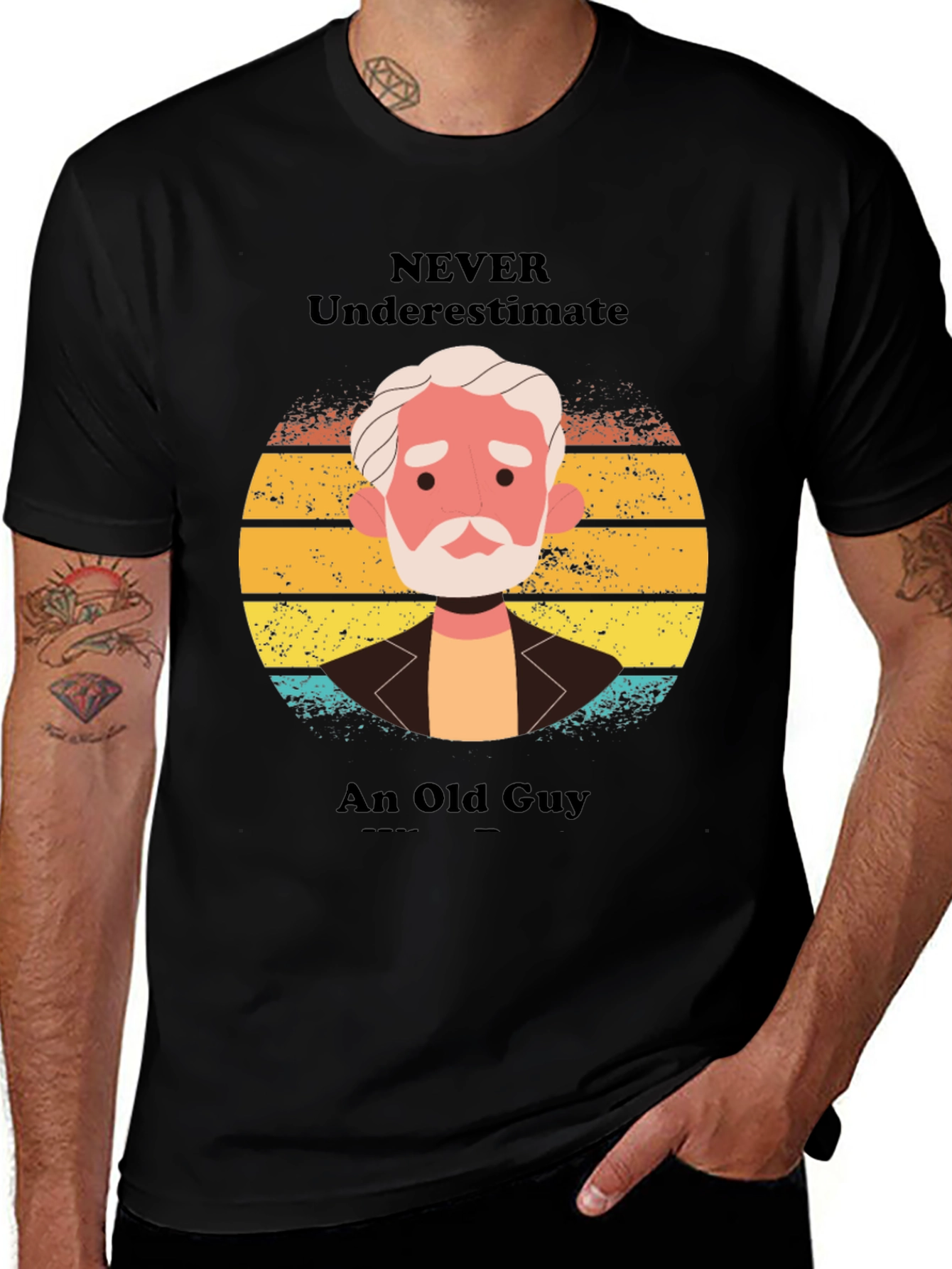Variant 18 of Never Underestimate An Old Guy T-Shirt