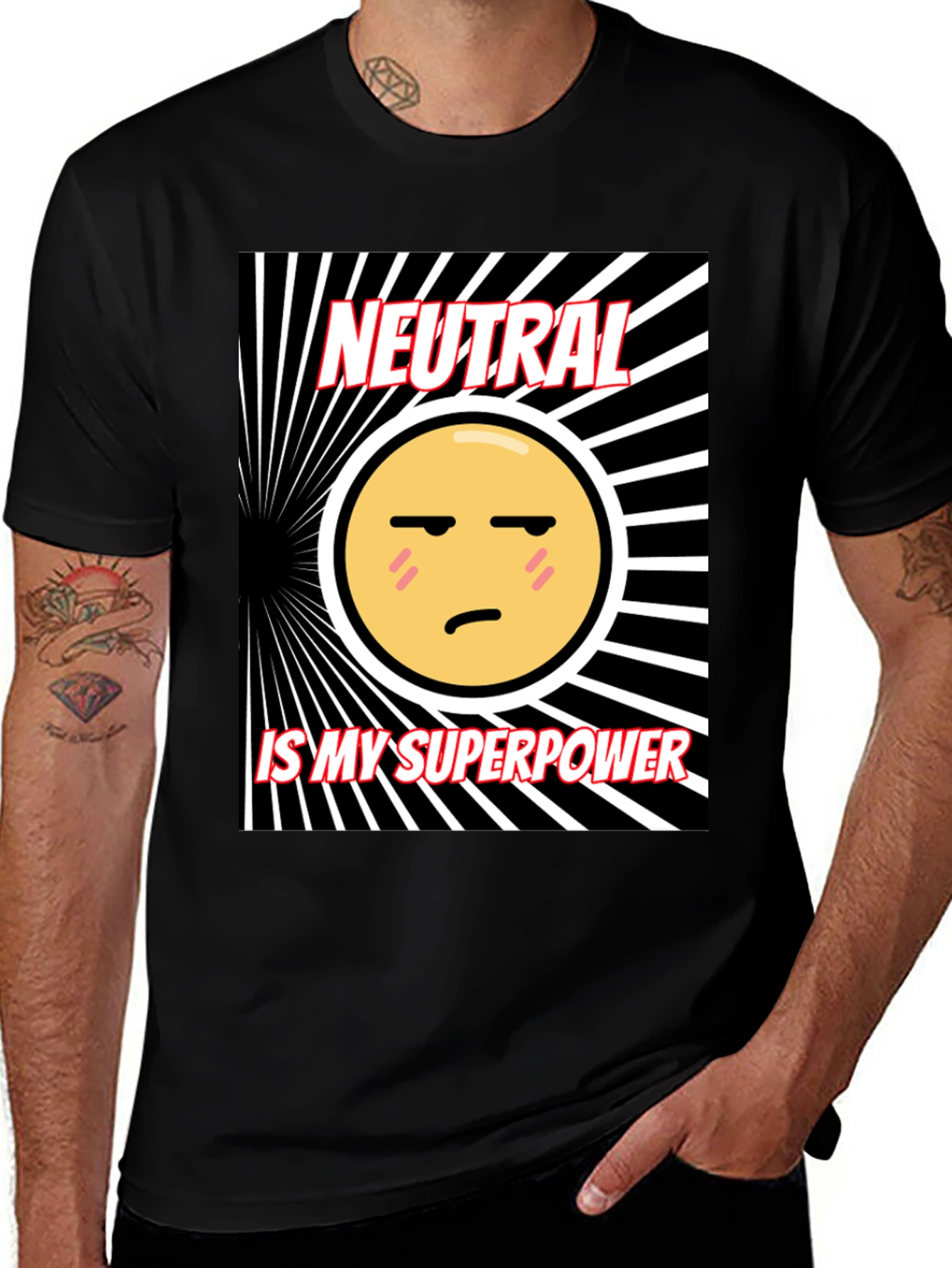 Variant 15 of Neutral is My Superpower T-Shirt - Emoji Graphic Tee