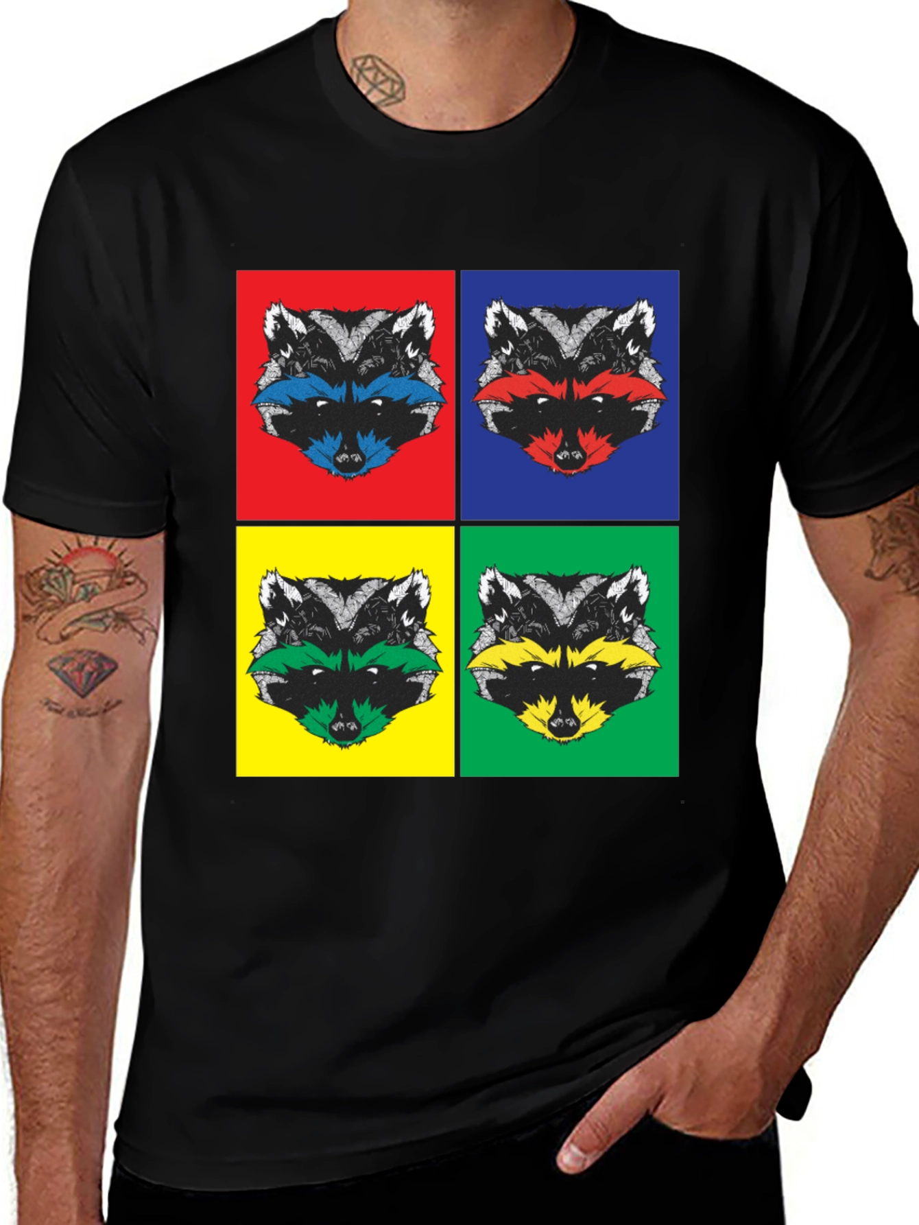 Variant 20 of Pop Art Raccoon T-Shirt | Quirky Graphic Tee