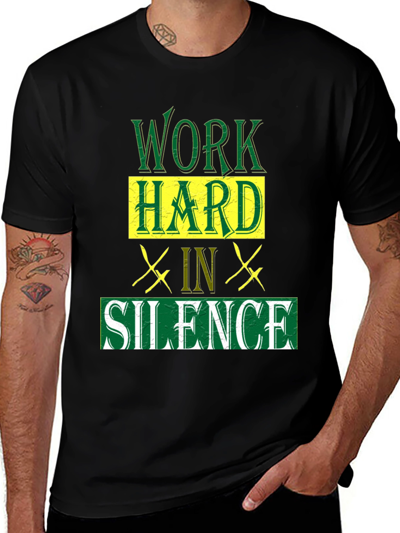 Variant 11 of Work Hard in Silence Graphic T-Shirt
