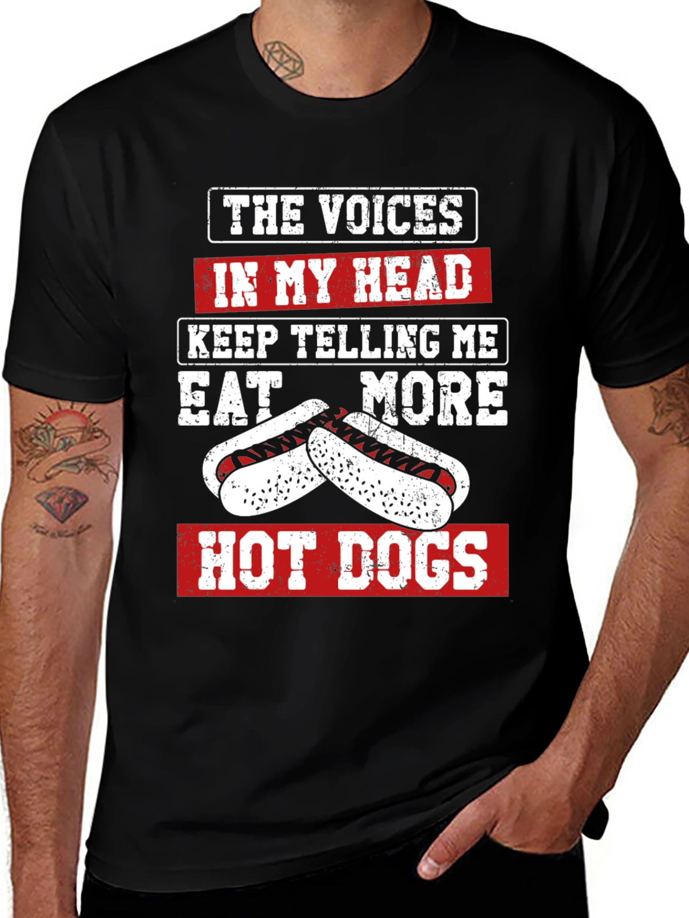 Variant 27 of Eat More Hot Dogs T-Shirt Funny Foodie Tee