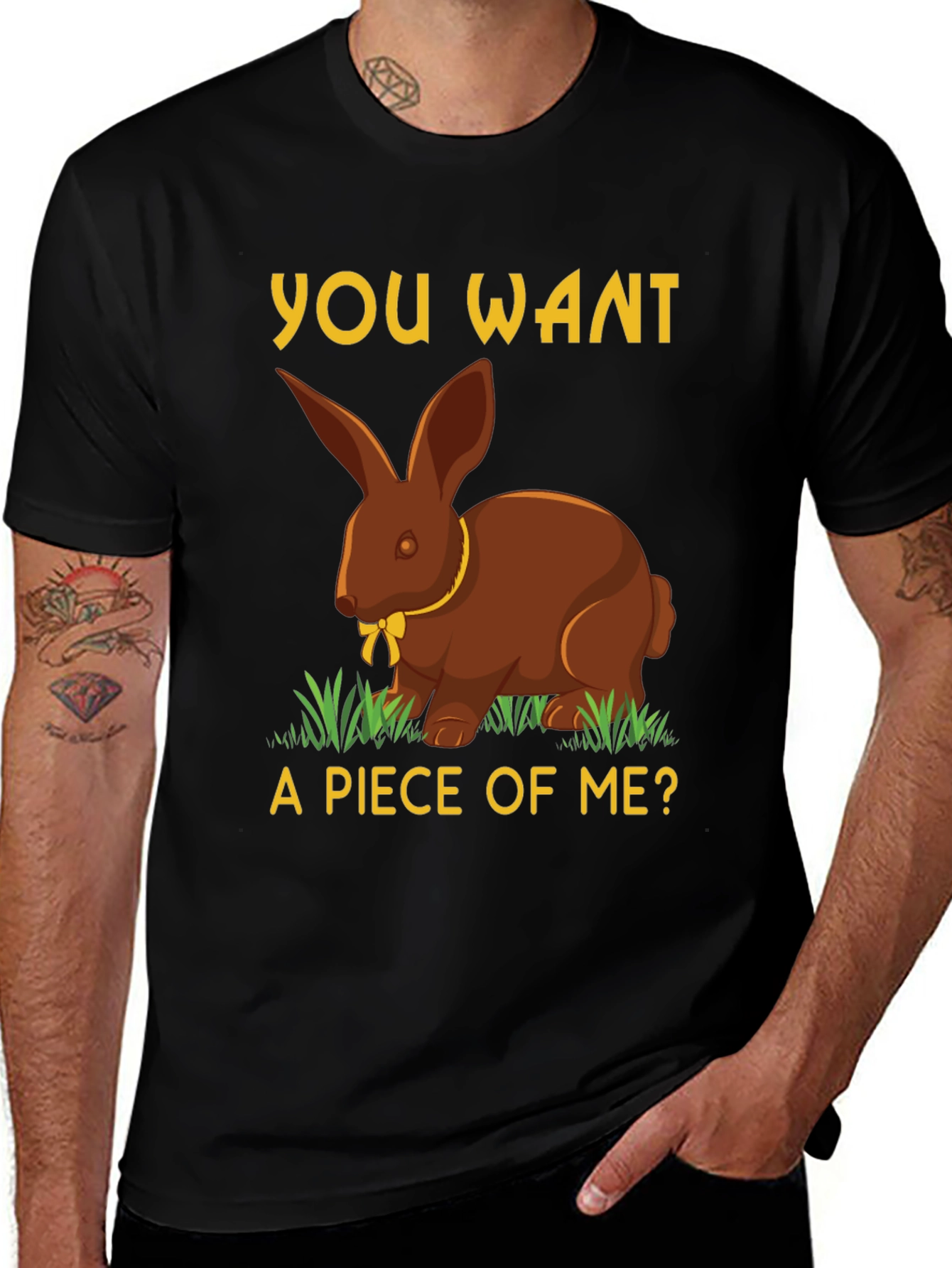 Funny Easter Rabbit T-Shirt - You Want A Piece Of Me?