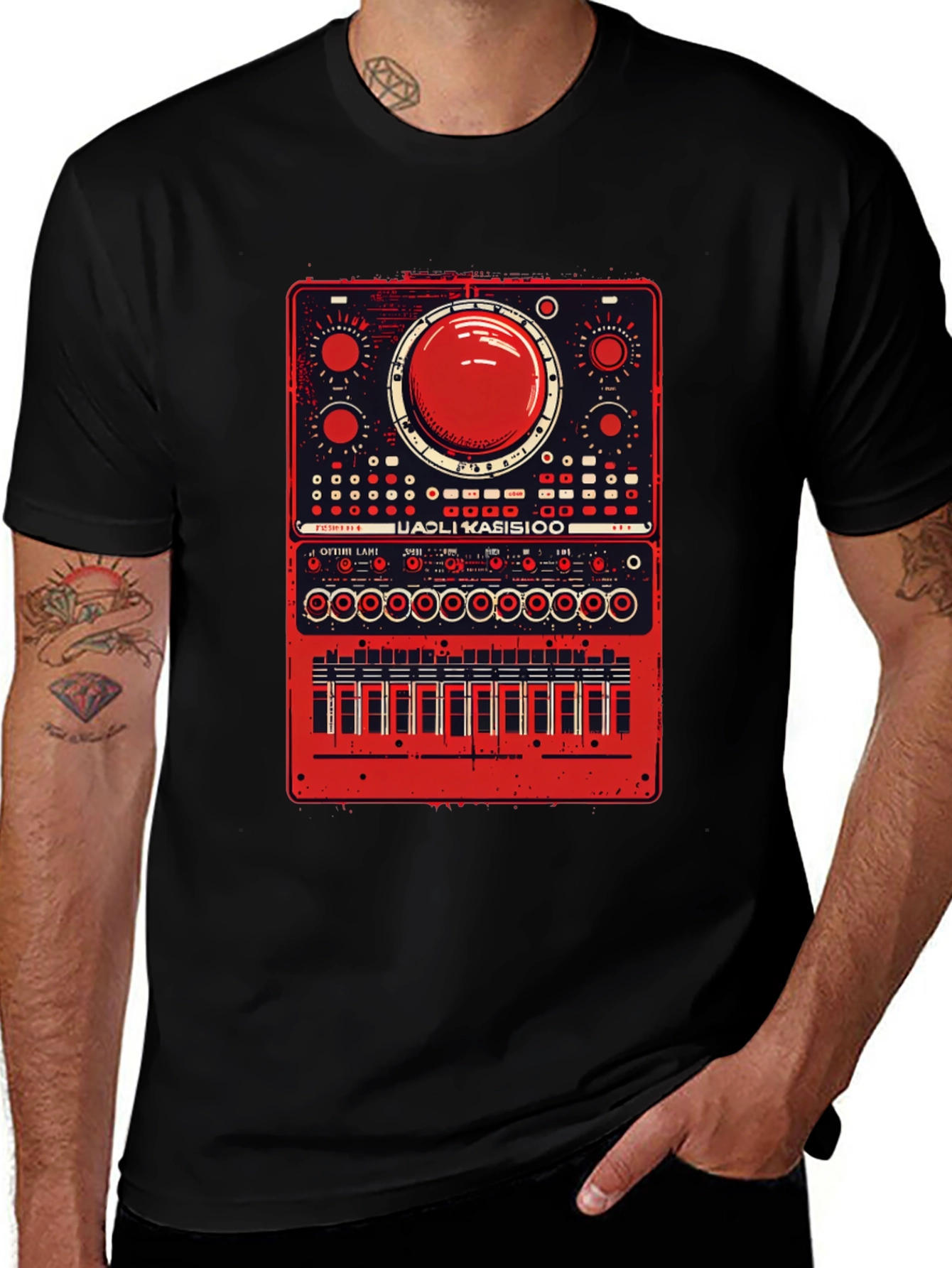 Variant 8 of Analog Synth T-Shirt - Black Graphic Tee