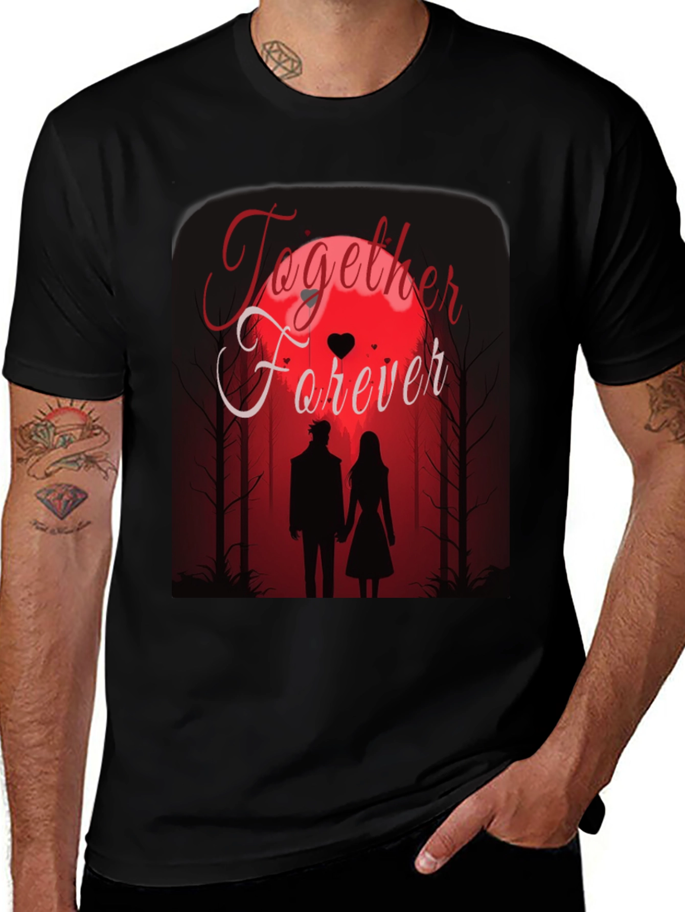 Variant 18 of Together Forever T-Shirt - Romantic Couple Design