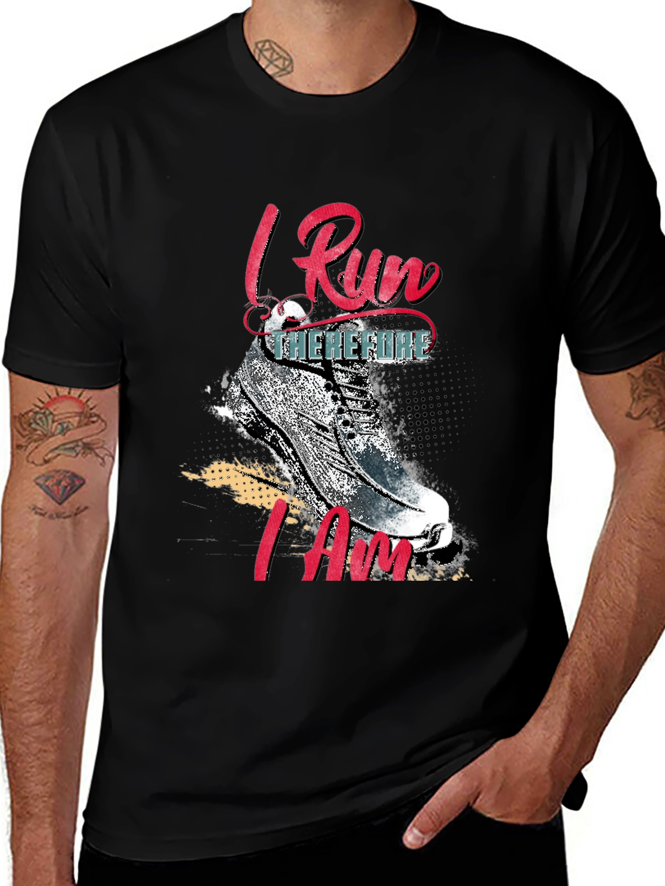 Variant 16 of I Run Therefore I Am Graphic Tee