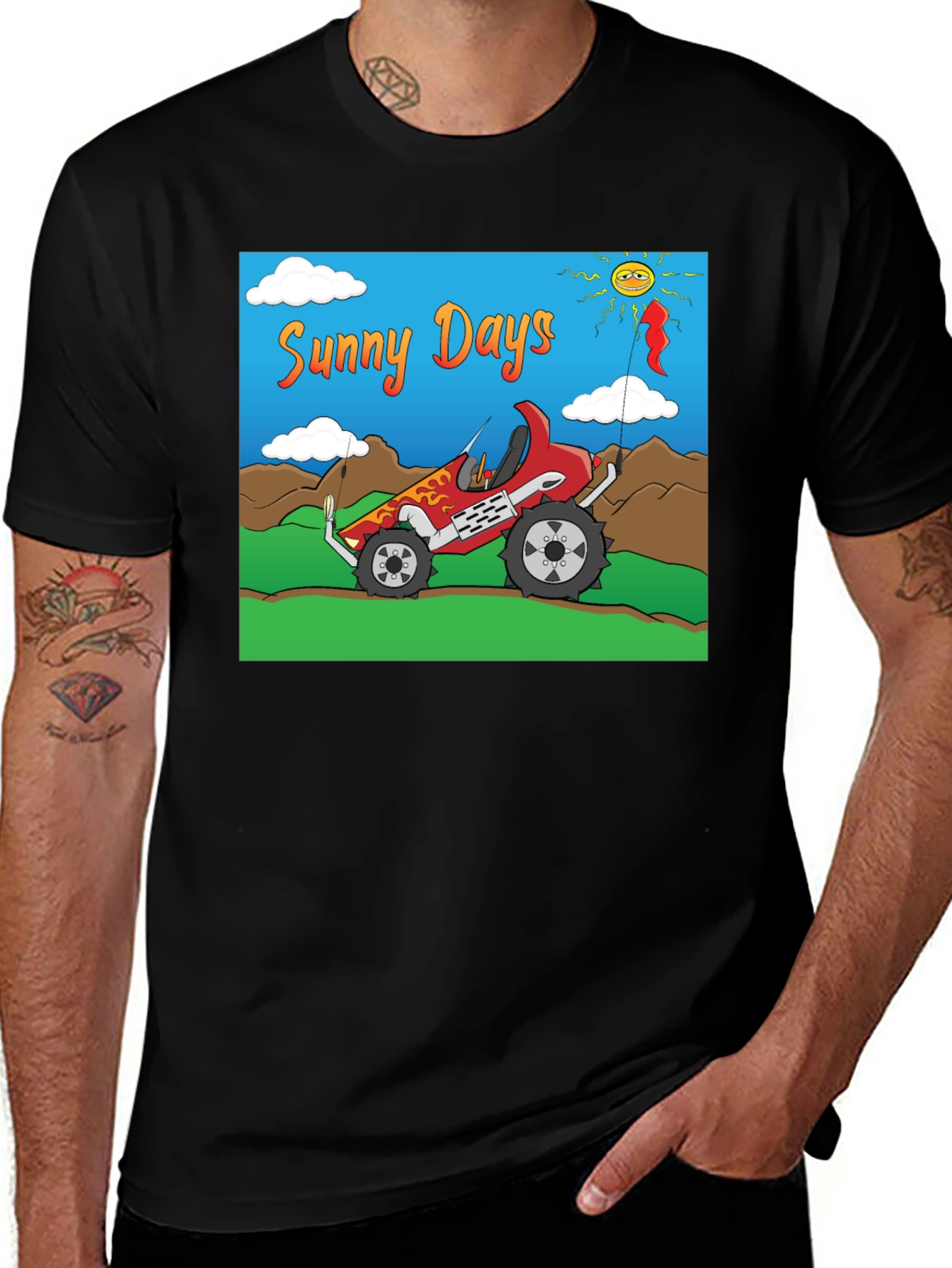 Variant 29 of Sunny Days Cartoon Car T-Shirt