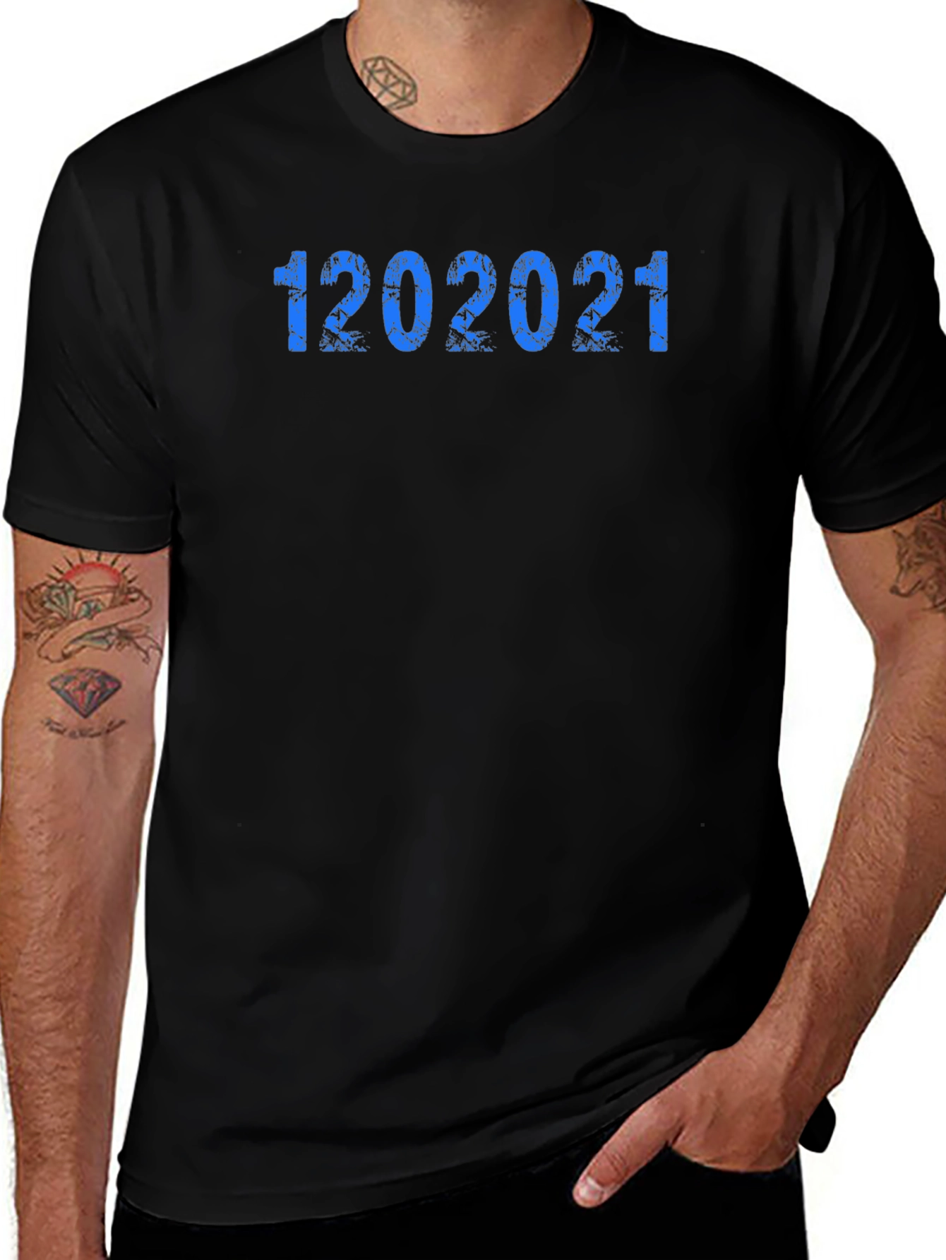 Variant 5 of 1202021 Graphic T-Shirt - Black Cotton Blend