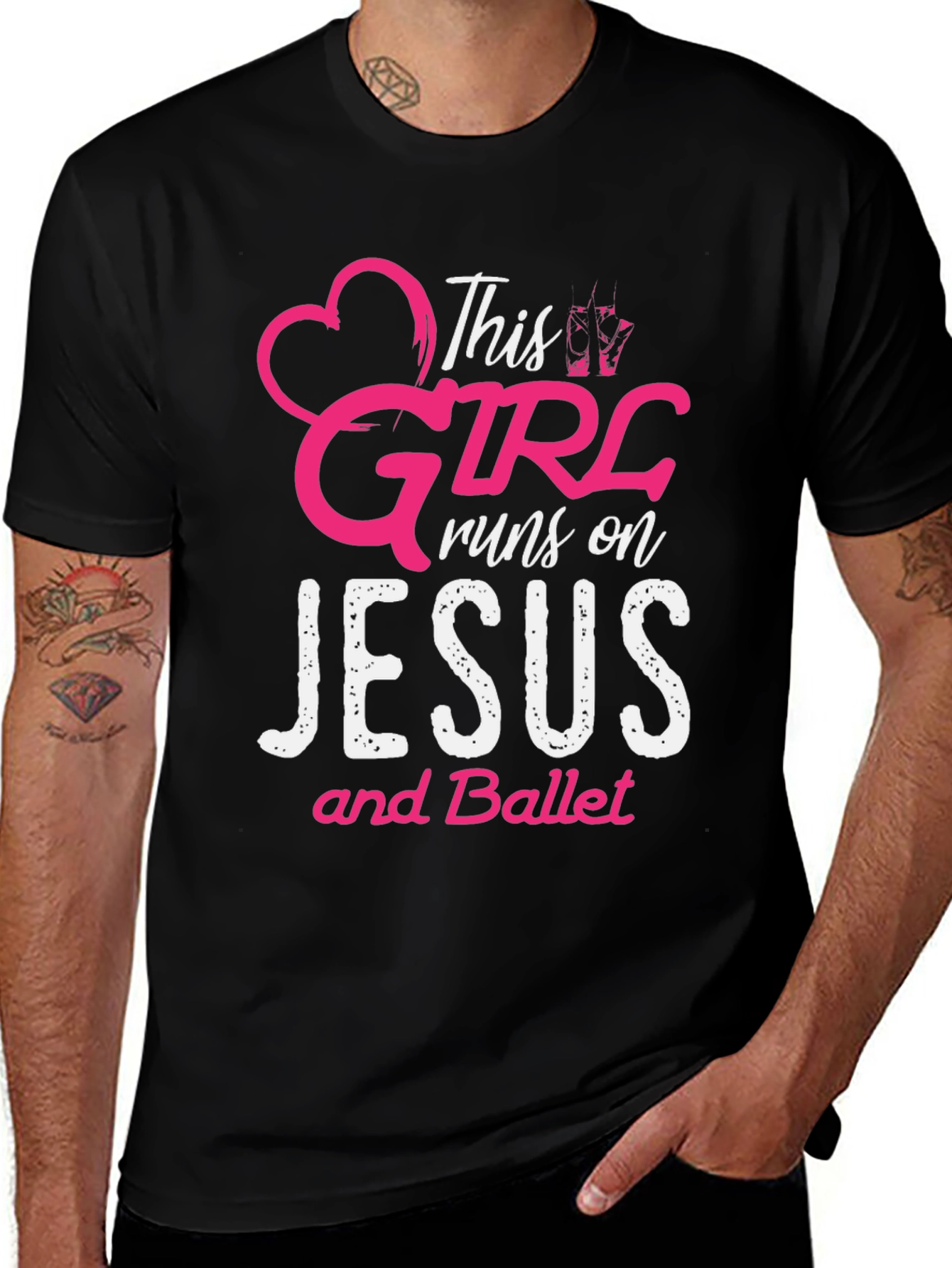 Variant 8 of This Girl Runs on Jesus and Ballet T-Shirt