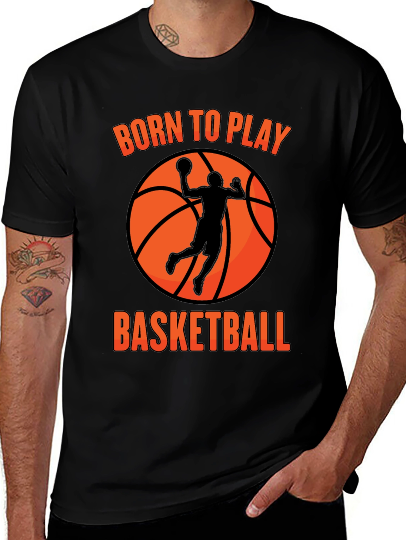 Variant 27 of Born to Play Basketball Graphic T-Shirt