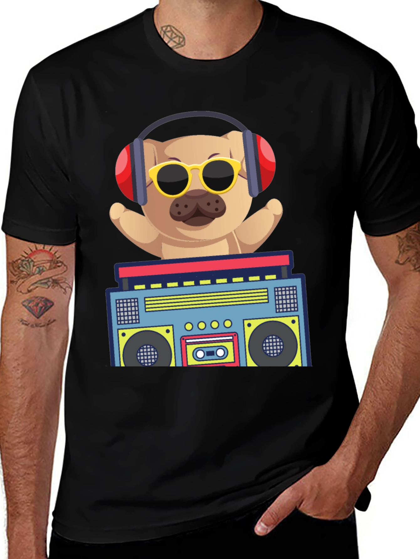 Variant 13 of Cool Dog Boombox T-Shirt
