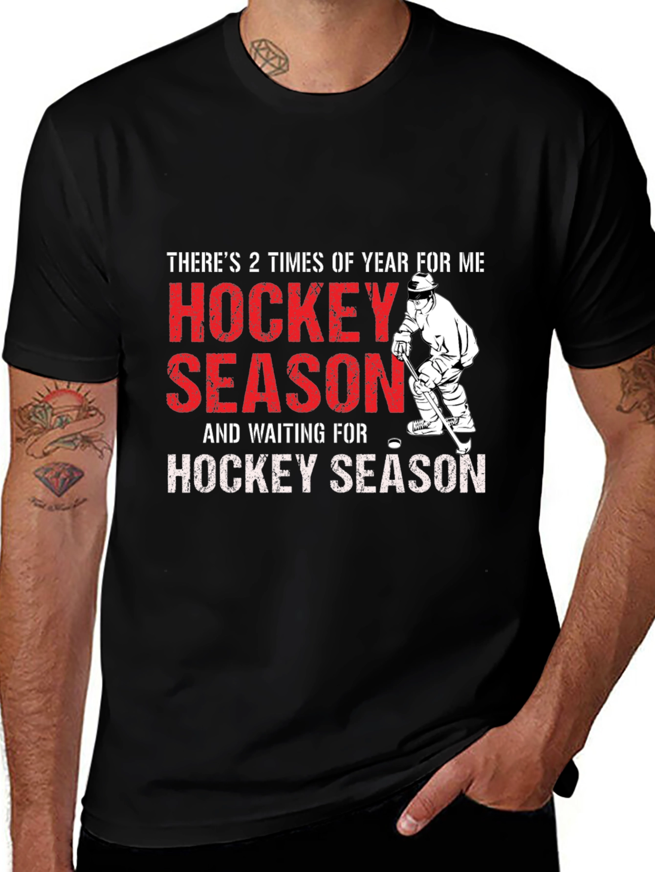 Variant 15 of Hockey Season T-Shirt - Mens Graphic Tee