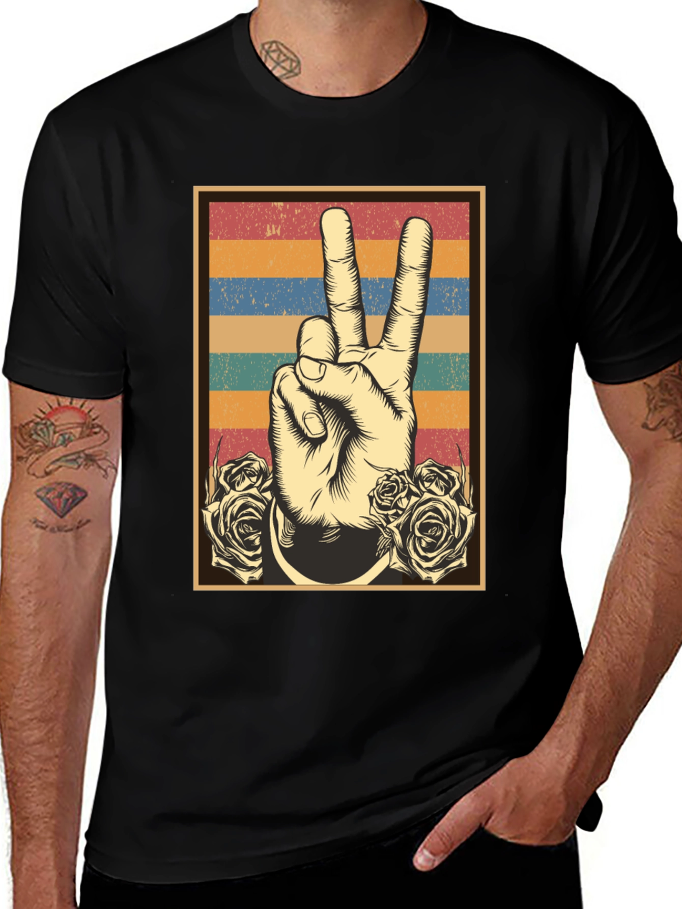 Variant 8 of Retro Peace Sign Graphic Tee