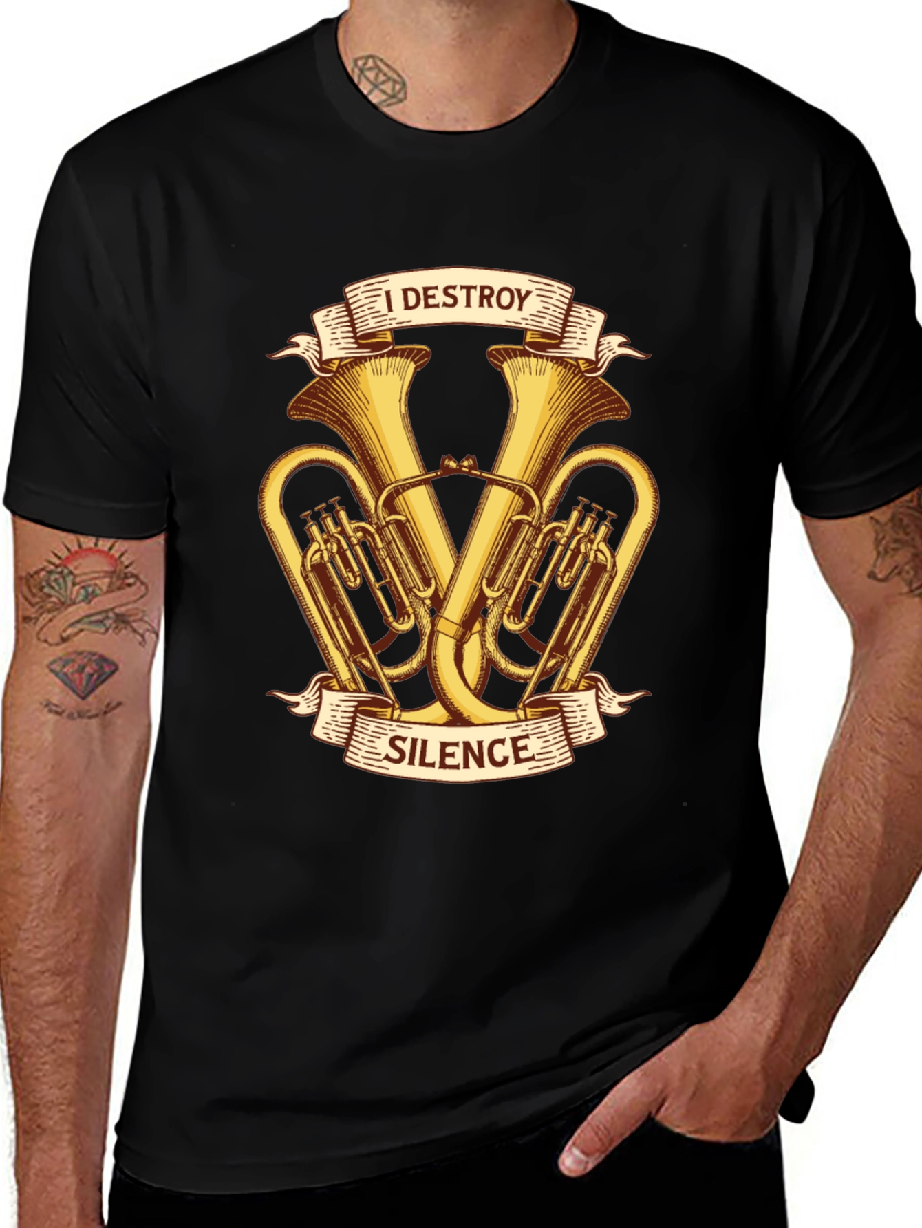 Variant 28 of I Destroy Silence Tuba T-Shirt