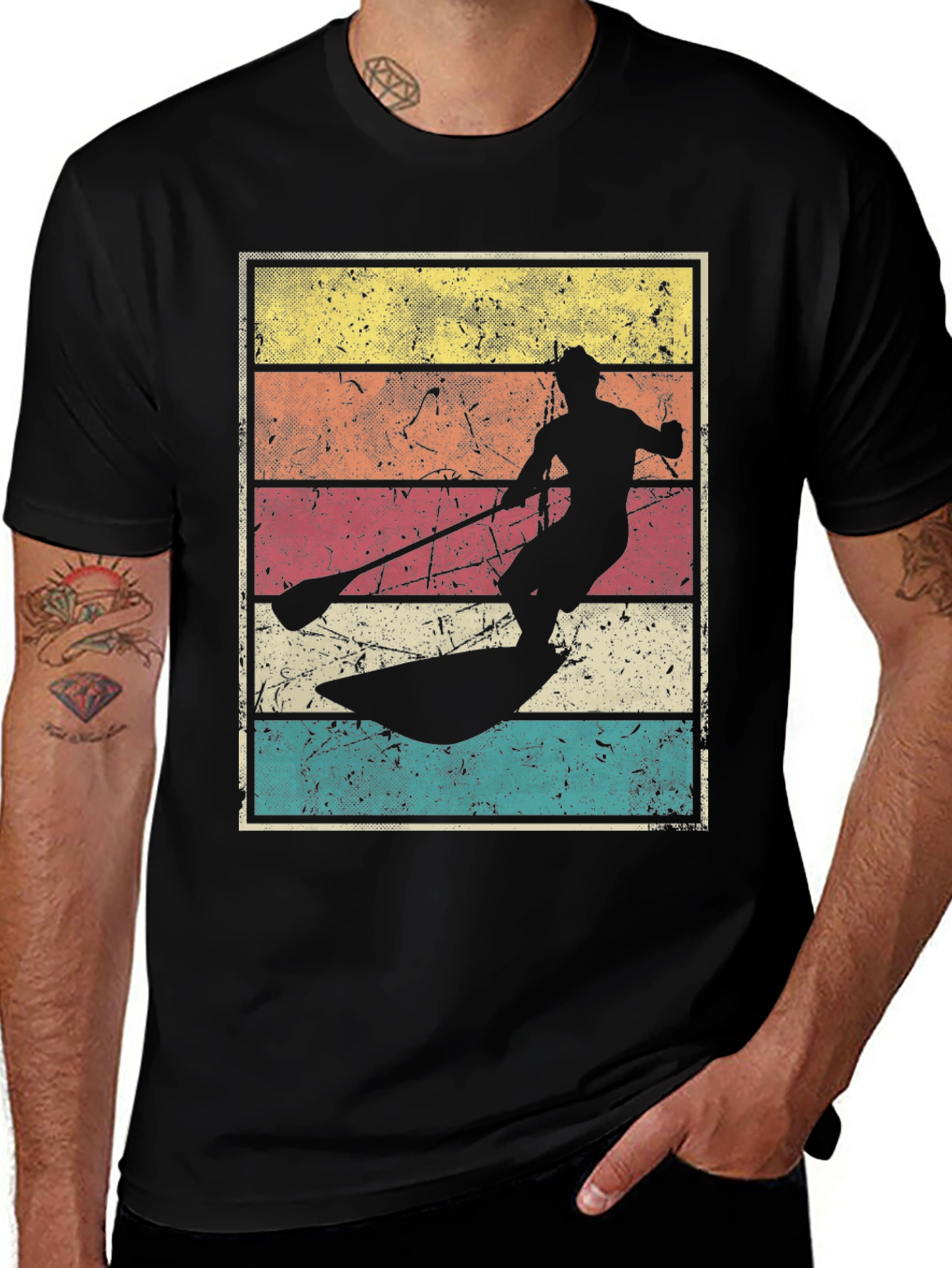 Variant 9 of Vintage Style Paddle Boarder Graphic Tee
