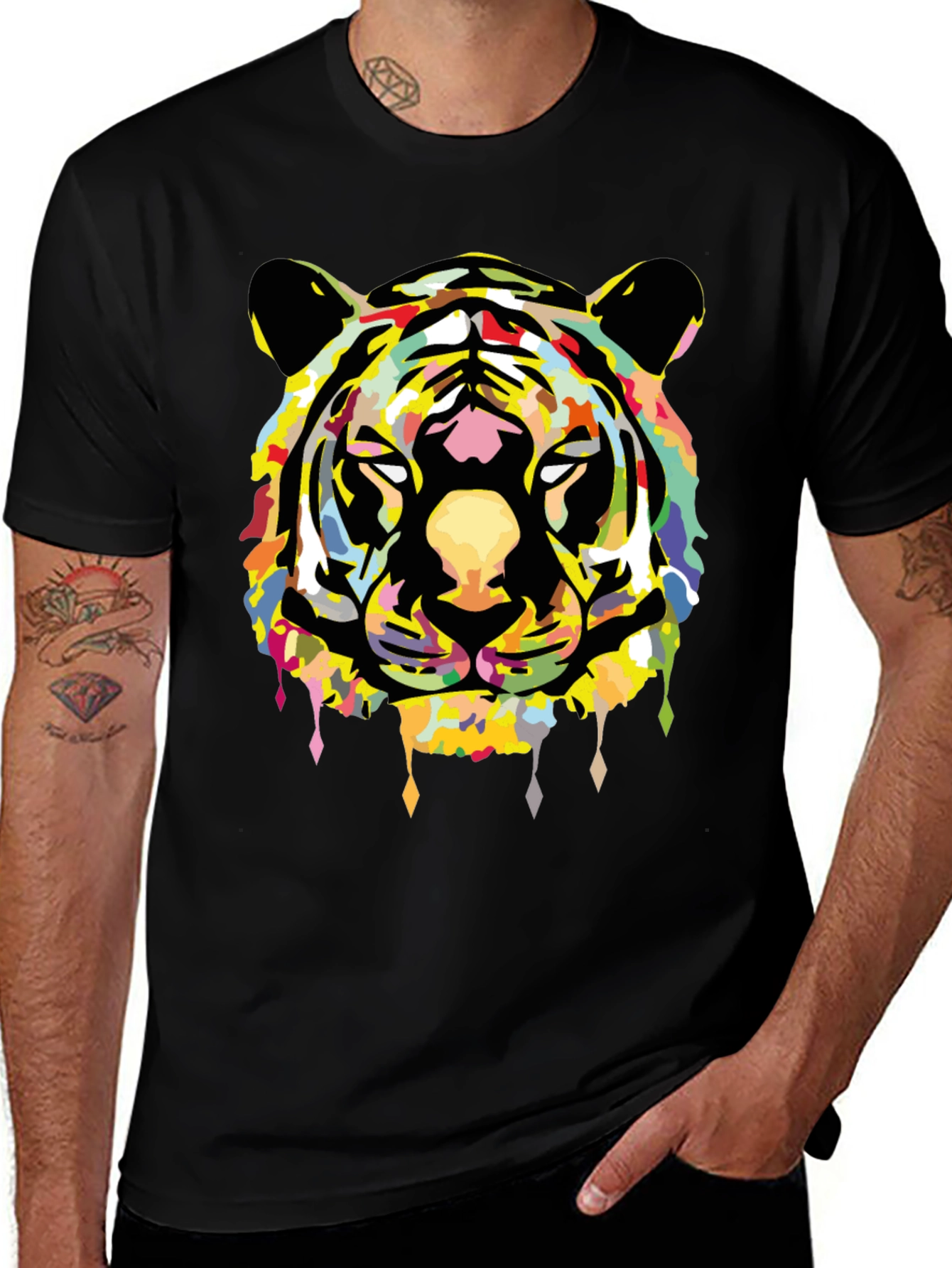 Variant 11 of Bold Tiger Graphic Tee - Colorful Animal Print Shirt