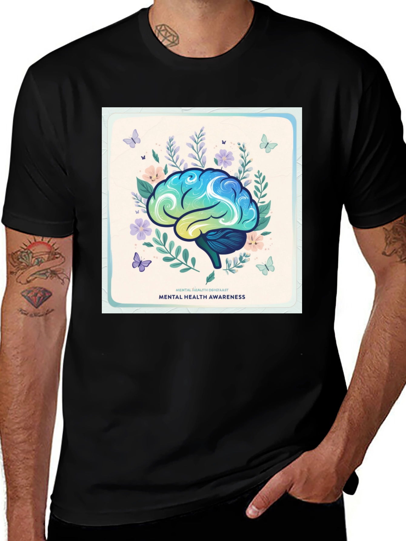 Mental Health Awareness T-Shirt - Brain Design