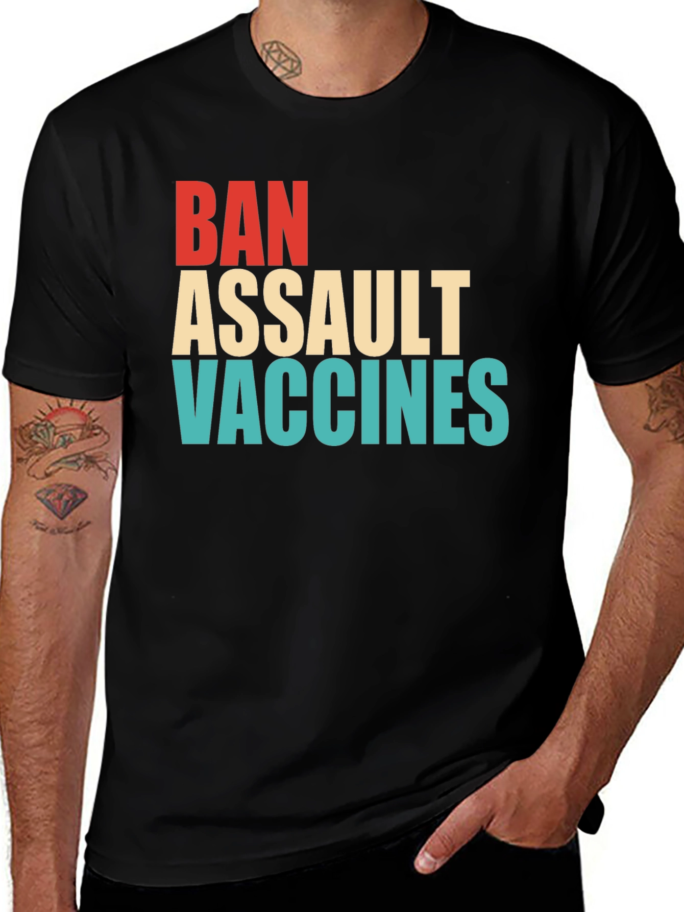 Variant 18 of Ban Assault Vaccines T-Shirt - Protest Tee