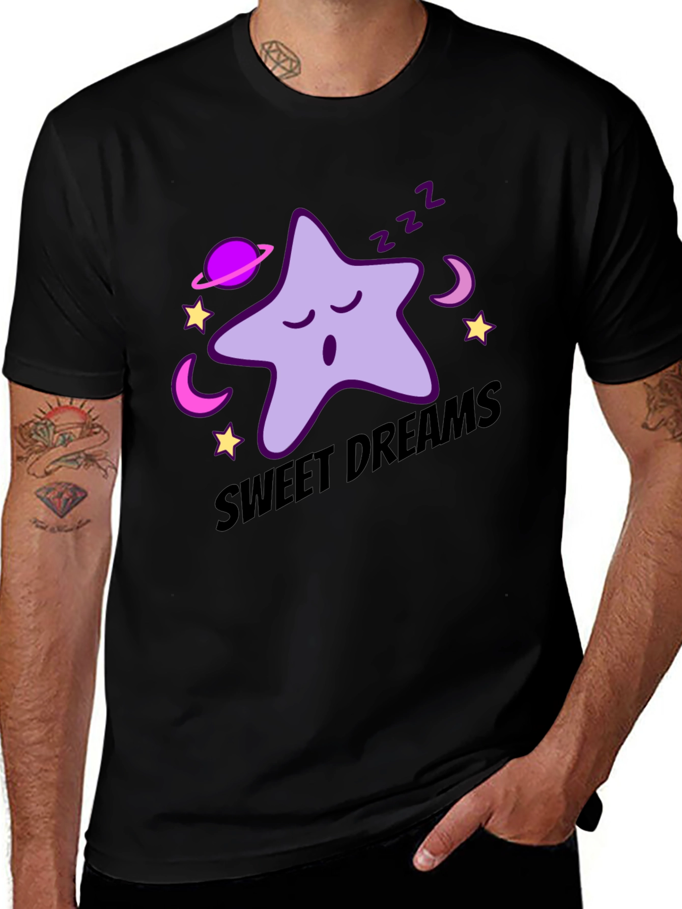 Variant 22 of Sweet Dreams Starry Night Black T-Shirt