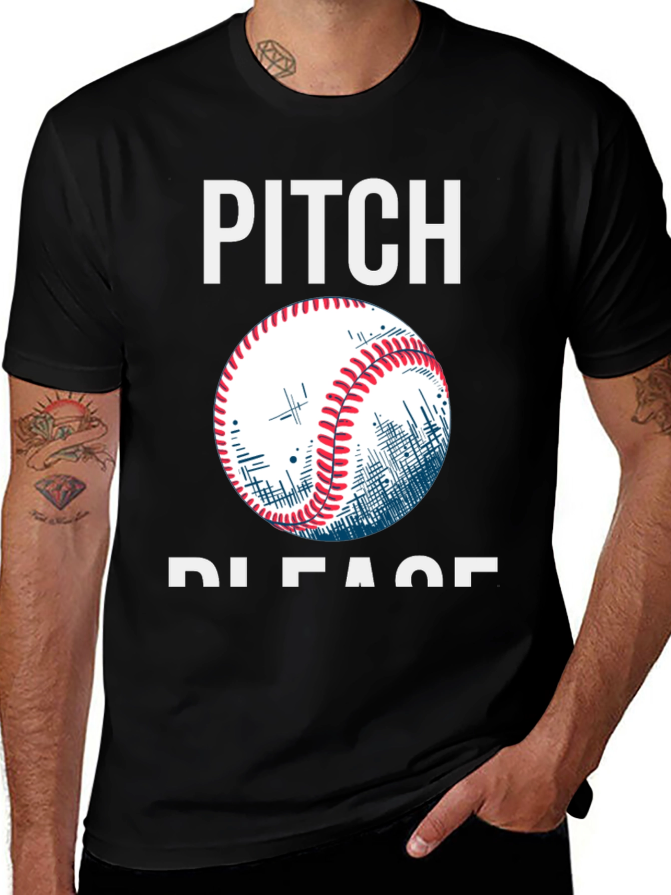 Variant 18 of Pitch Please Baseball Graphic Tee