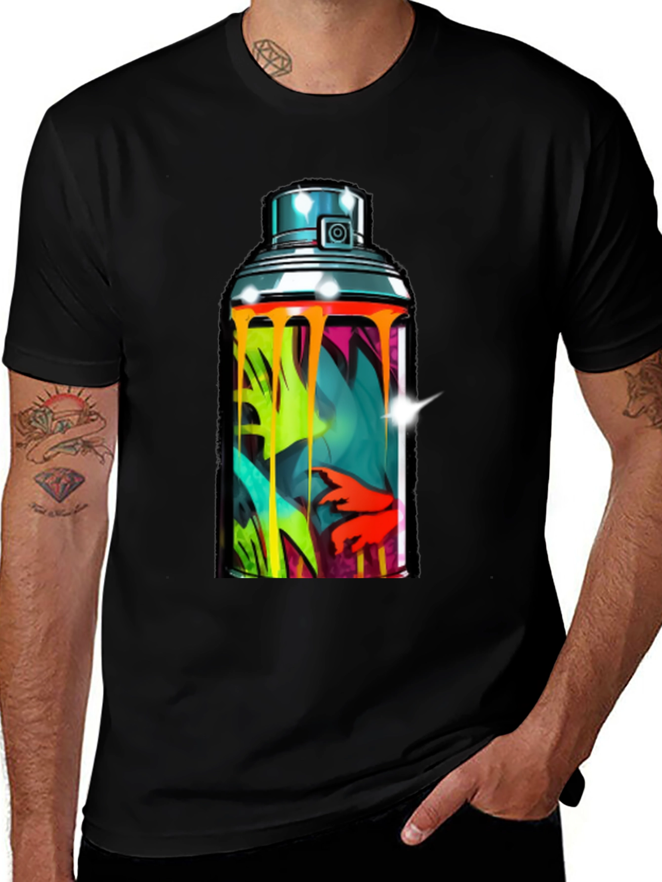 Variant 26 of Spray Paint Can Graphic Tee - Urban Art Shirt