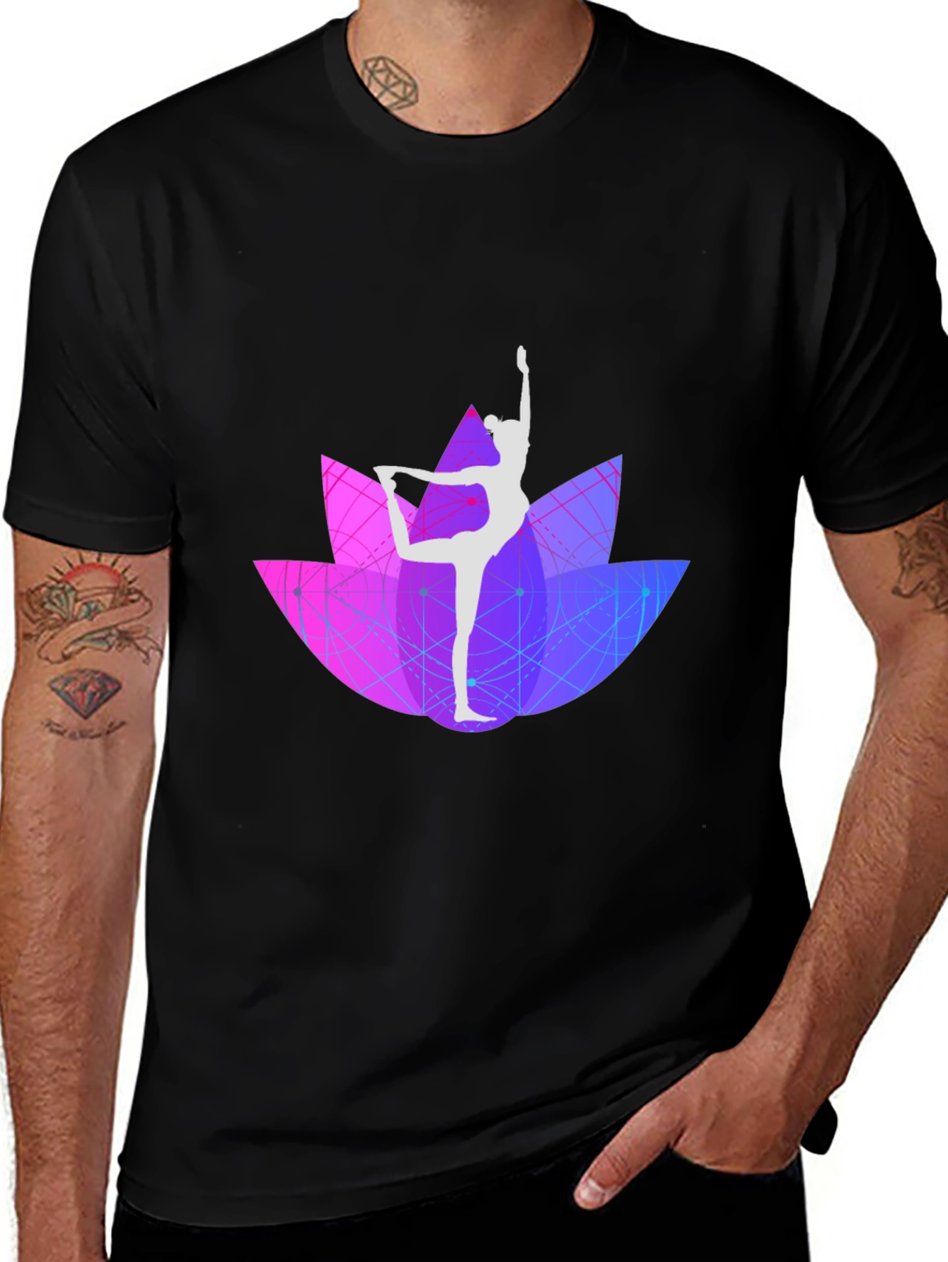 Variant 22 of Yoga Pose Lotus Flower Graphic Tee