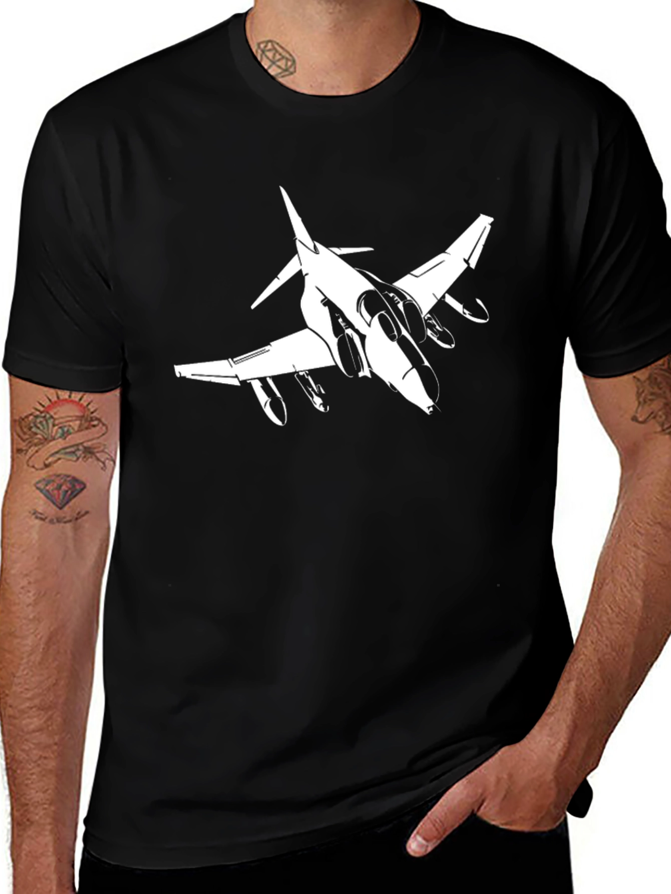 Cool Jet Fighter Graphic T-Shirt