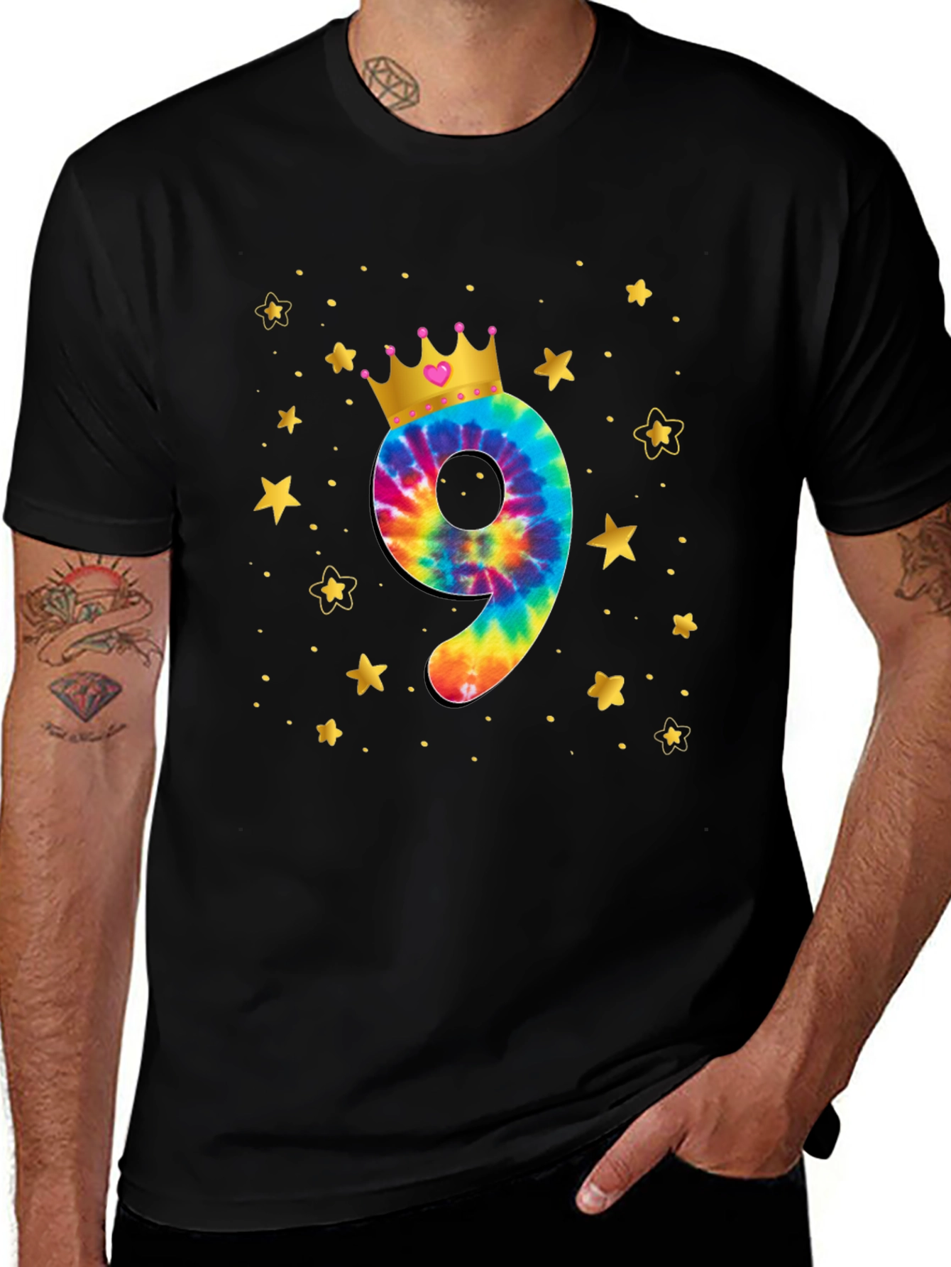 Tie Dye Number 9 Birthday T-Shirt