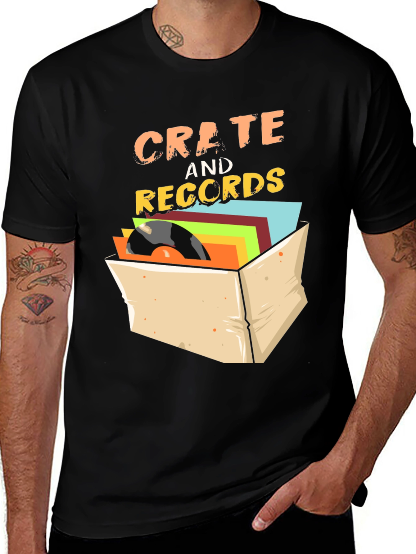 Crate and Records T-Shirt - Vinyl Lover Tee