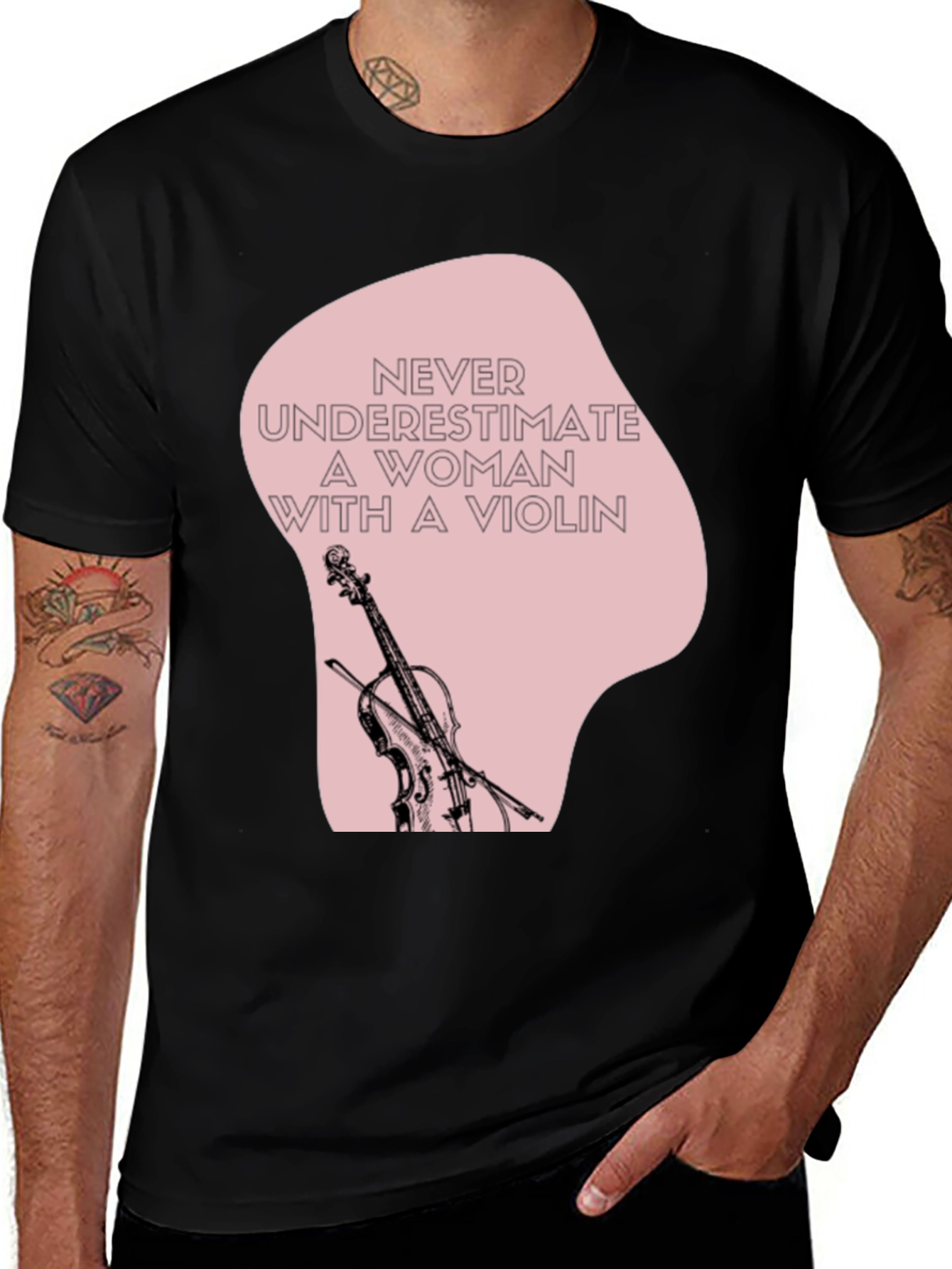 Variant 17 of Violin Woman T-Shirt: Never Underestimate Musician Tee