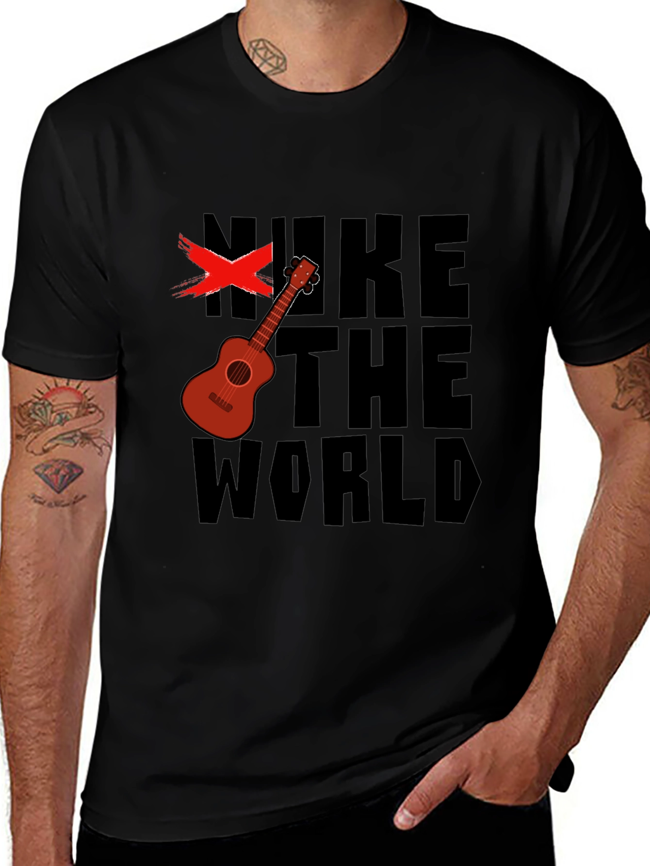 Variant 21 of Nuke The World Ukulele T-Shirt - Bold Graphic Tee