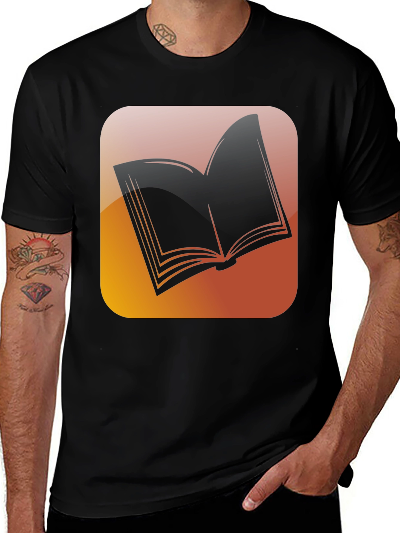Variant 11 of Book Graphic Black T-Shirt - Read On!