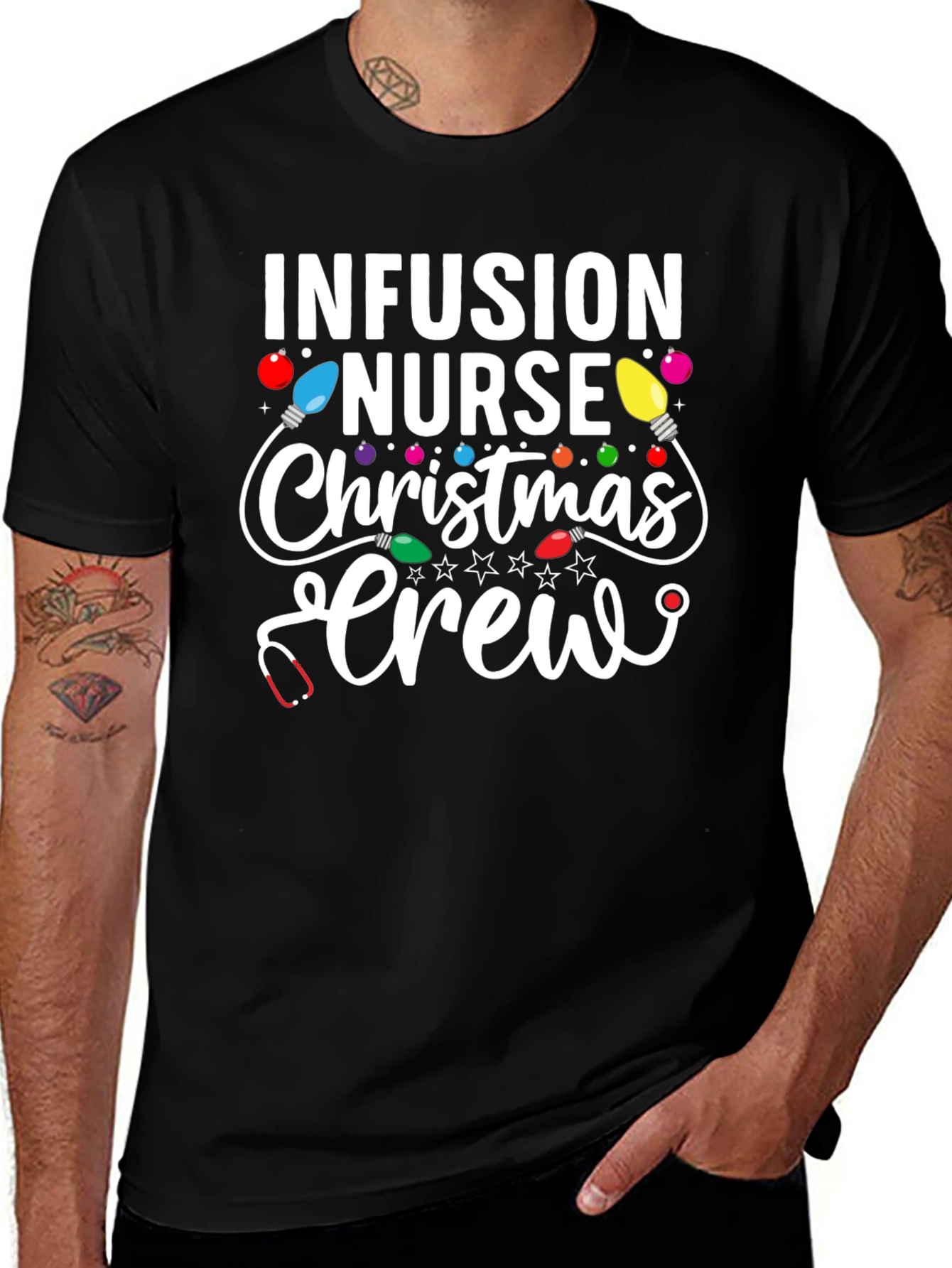 Infusion Nurse Christmas Crew T-Shirt