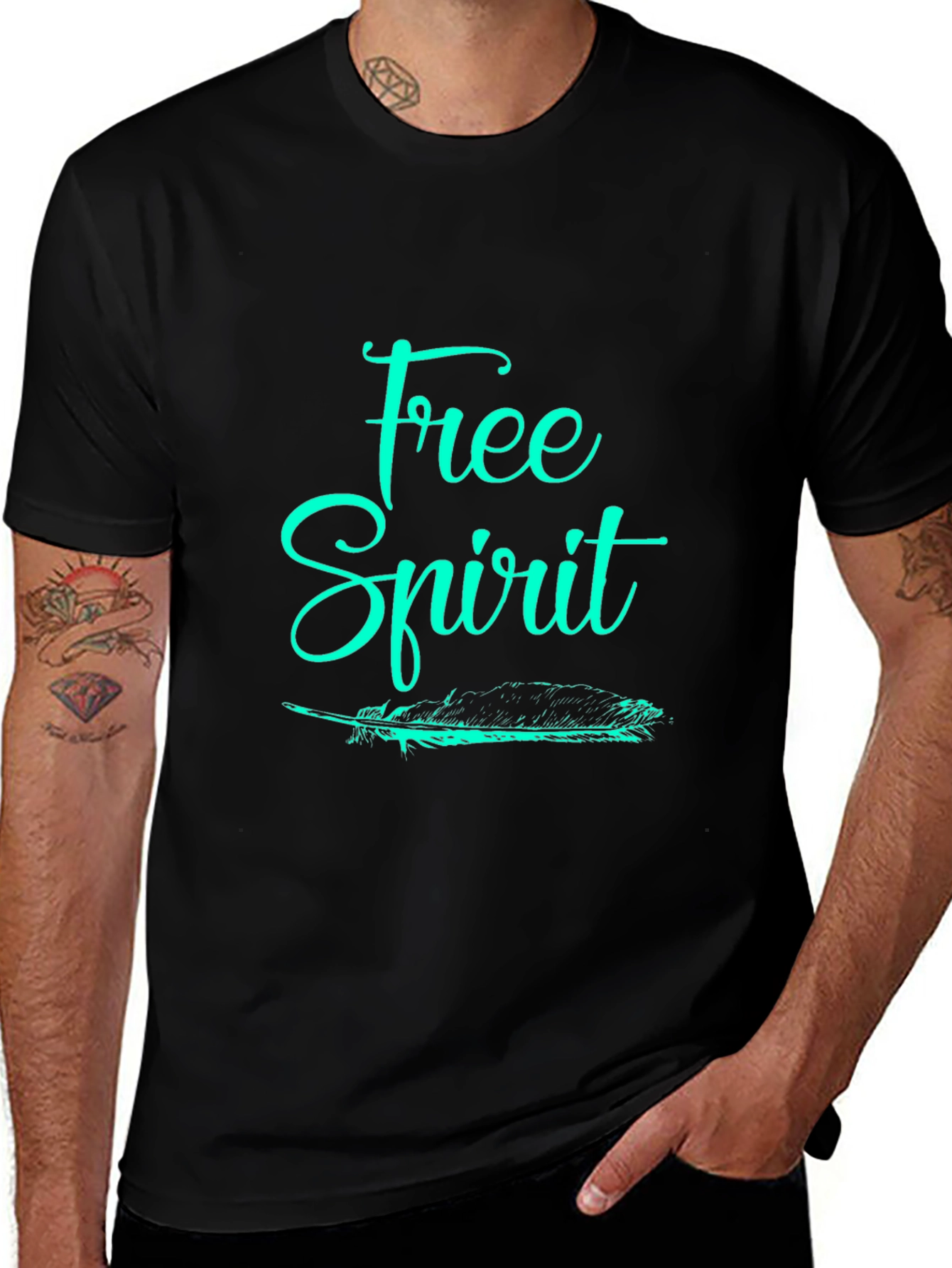 Variant 16 of Free Spirit Graphic Tee - Black Cotton T-Shirt