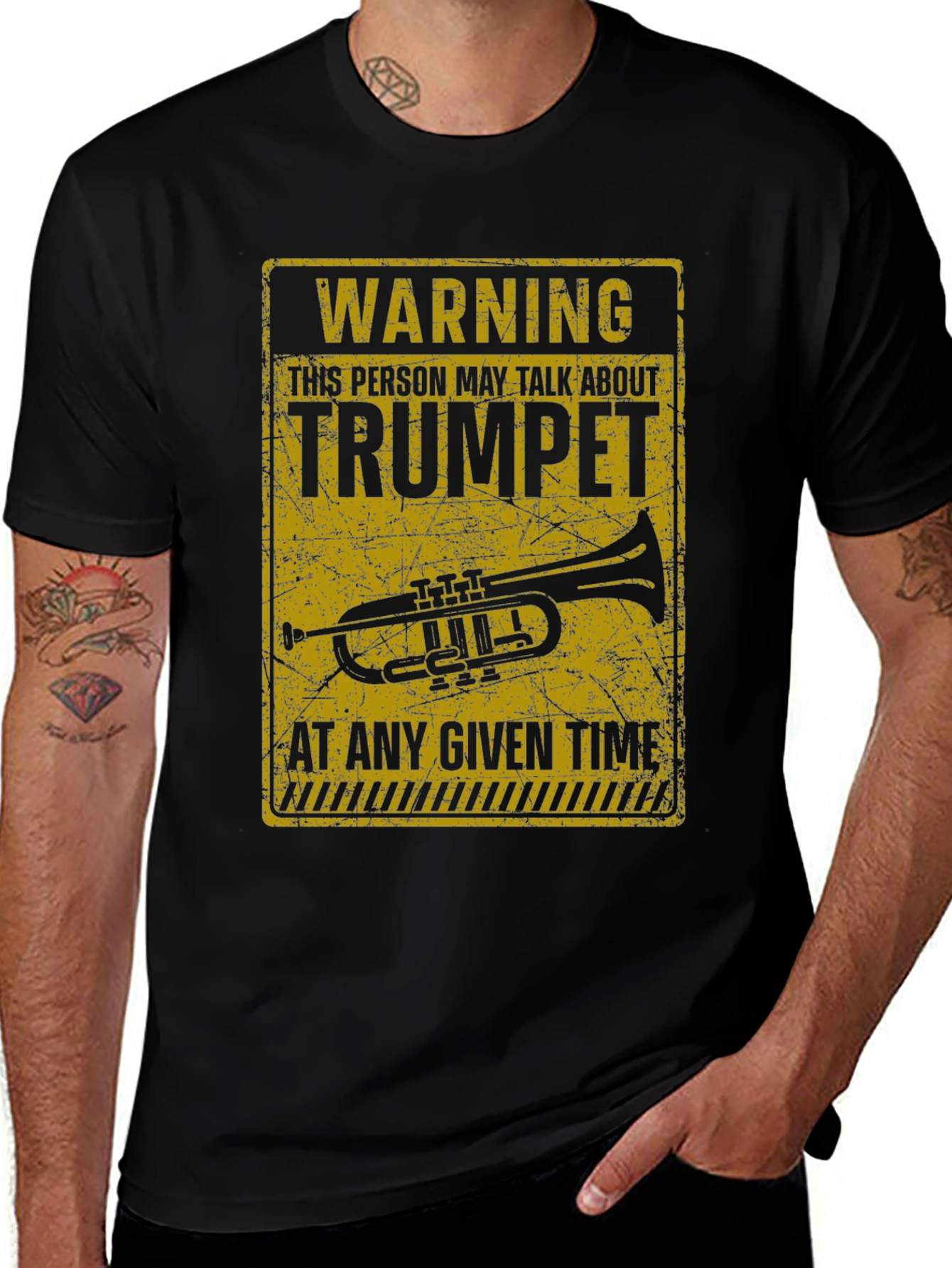 Variant 9 of Trumpet Warning Graphic Tee - Musician Humor Shirt