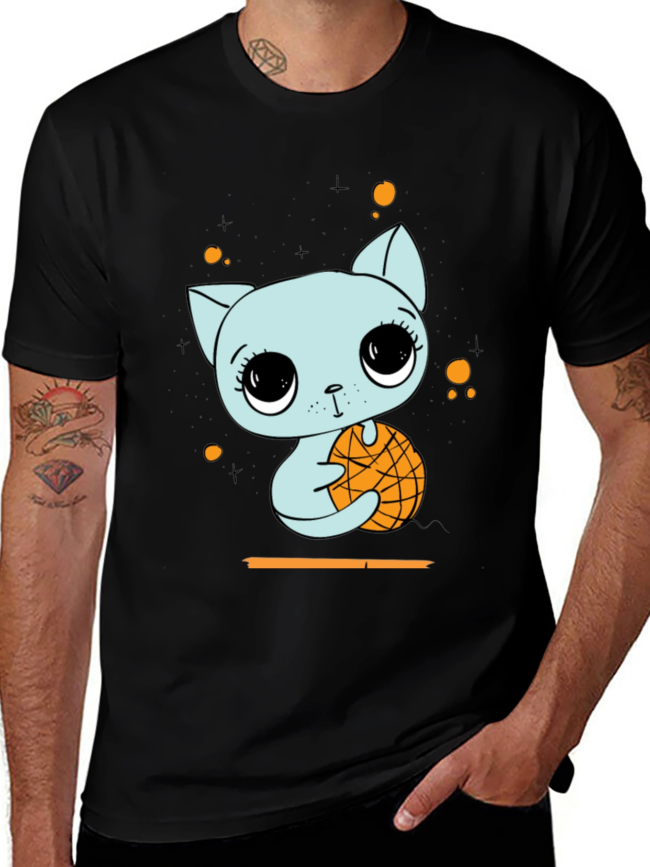 Variant 6 of Cute Cat with Basketball Graphic T-Shirt