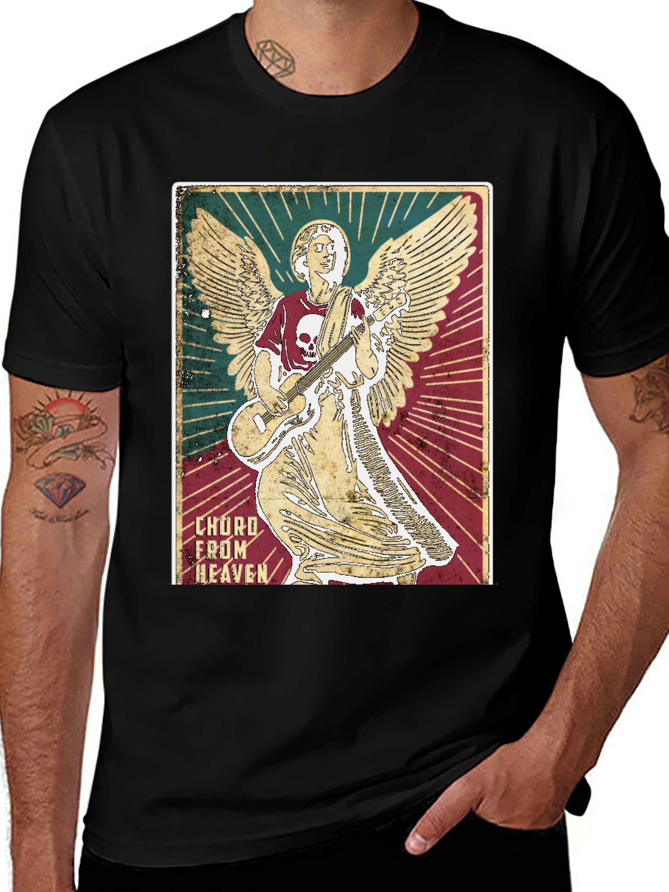 Variant 17 of Chord From Heaven T-Shirt Angel Guitarist
