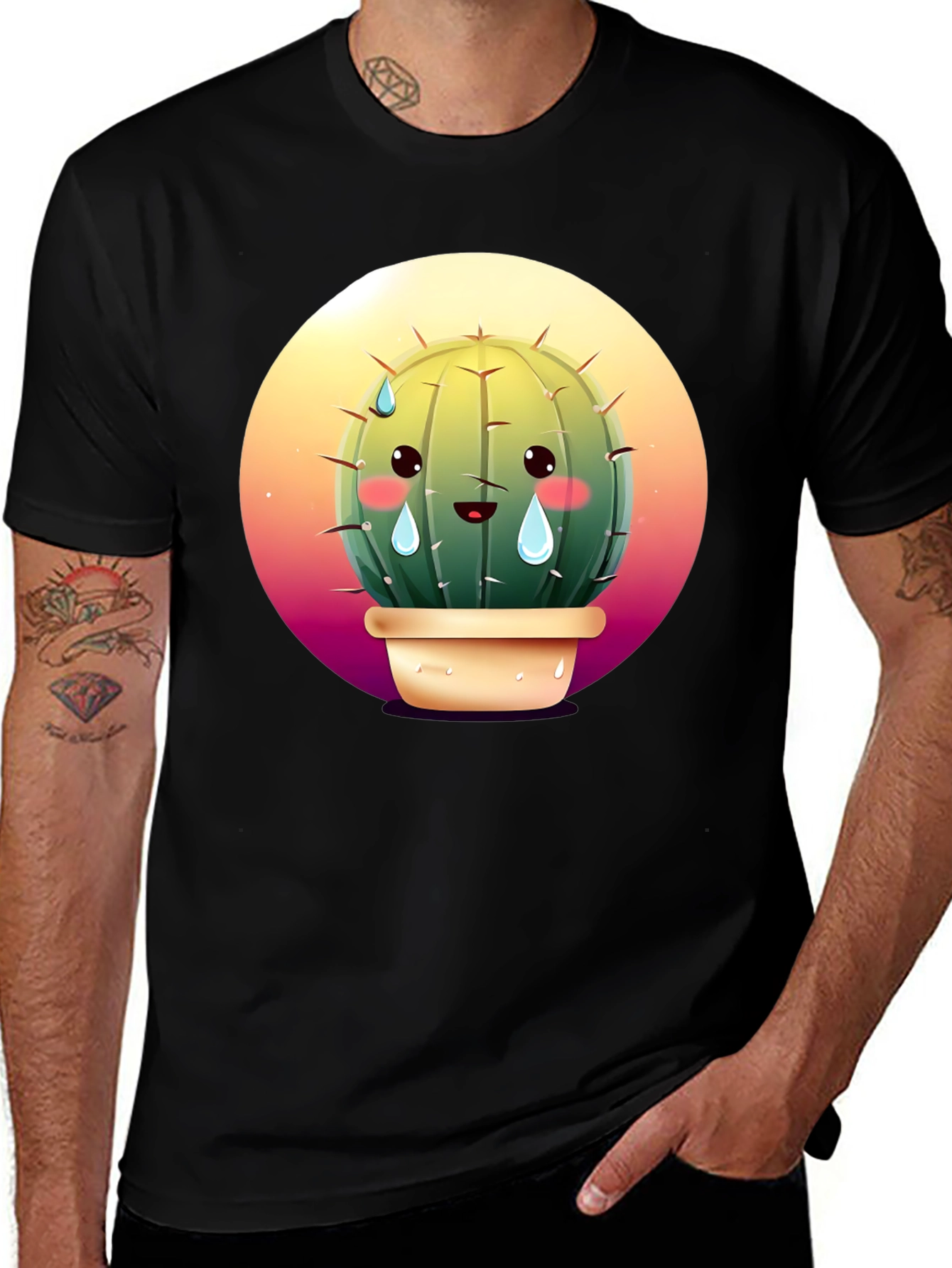 Variant 3 of Sad Cactus Graphic Tee - Soft Cotton Blend