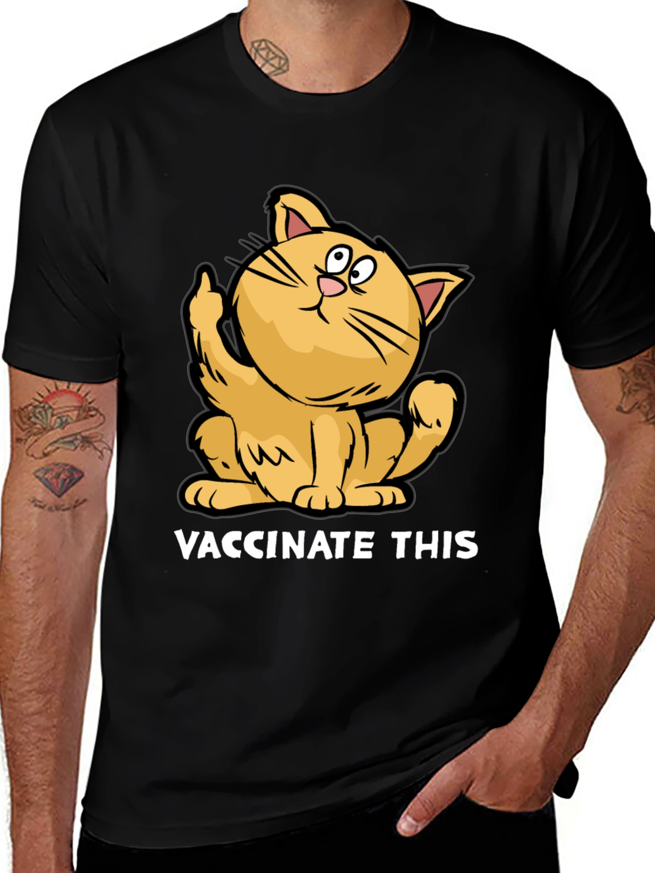 Variant 9 of Vaccinate This Cat T-Shirt - Funny Graphic Tee