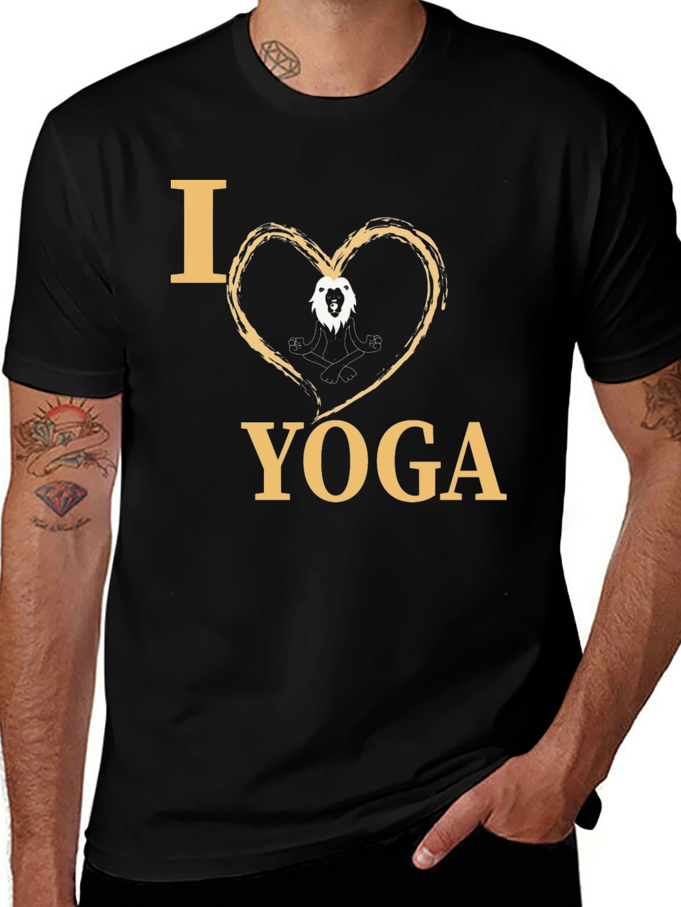 Variant 28 of I Heart Yoga Lion Meditating T-Shirt