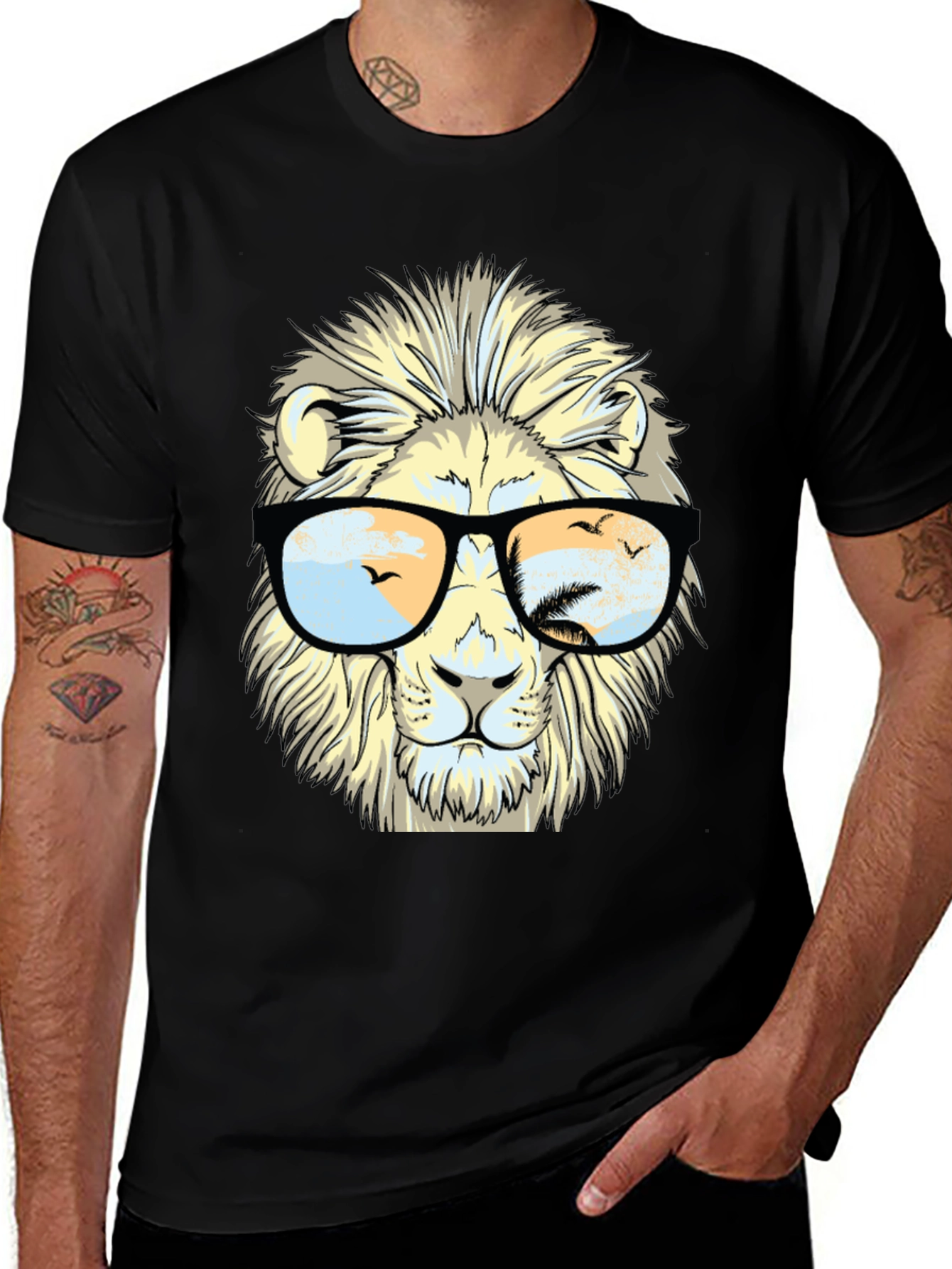 Variant 23 of Lion with Sunglasses Graphic T-Shirt