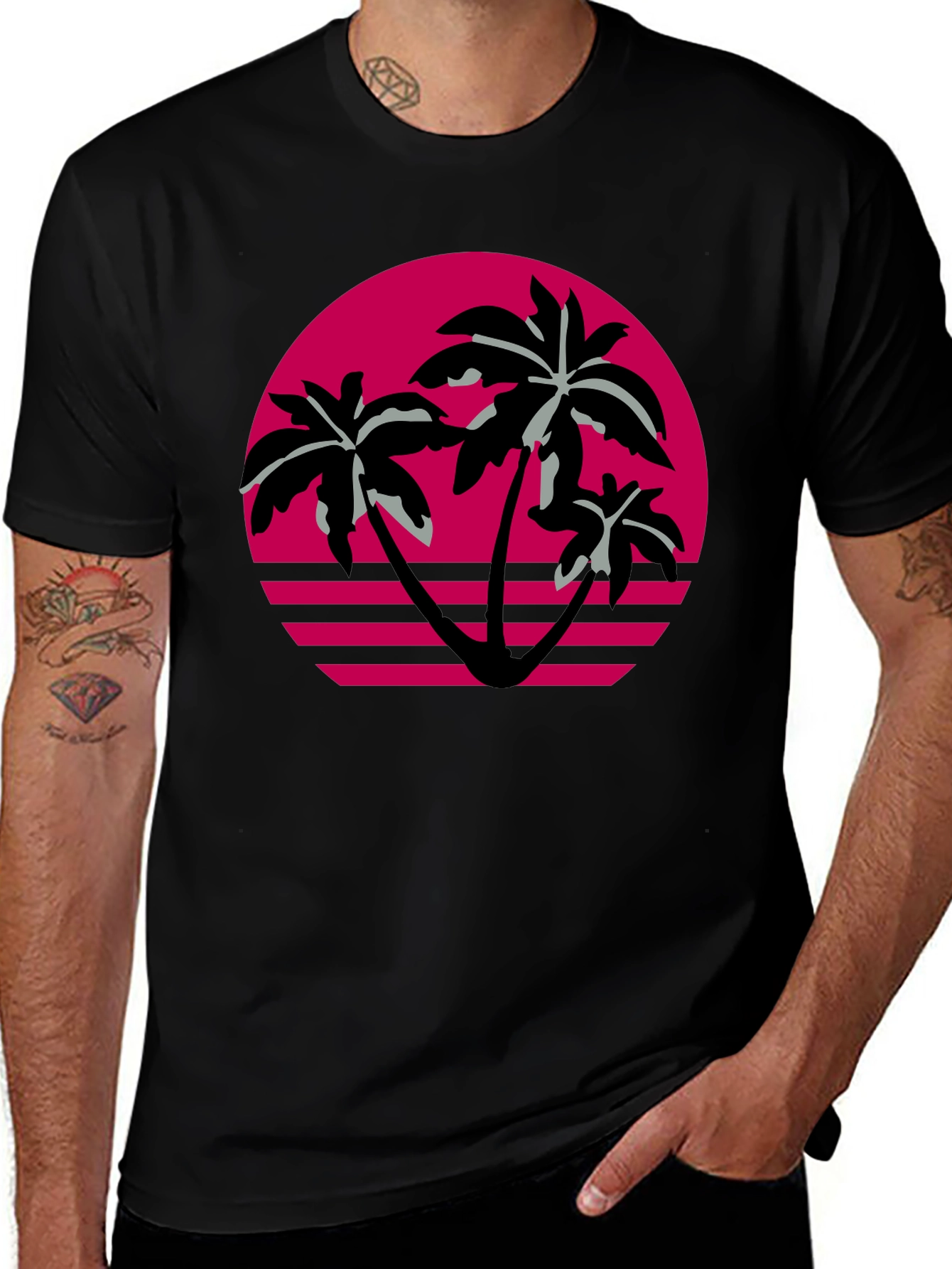 Variant 25 of Retro Palm Tree T-Shirt - Vintage Summer Vibes