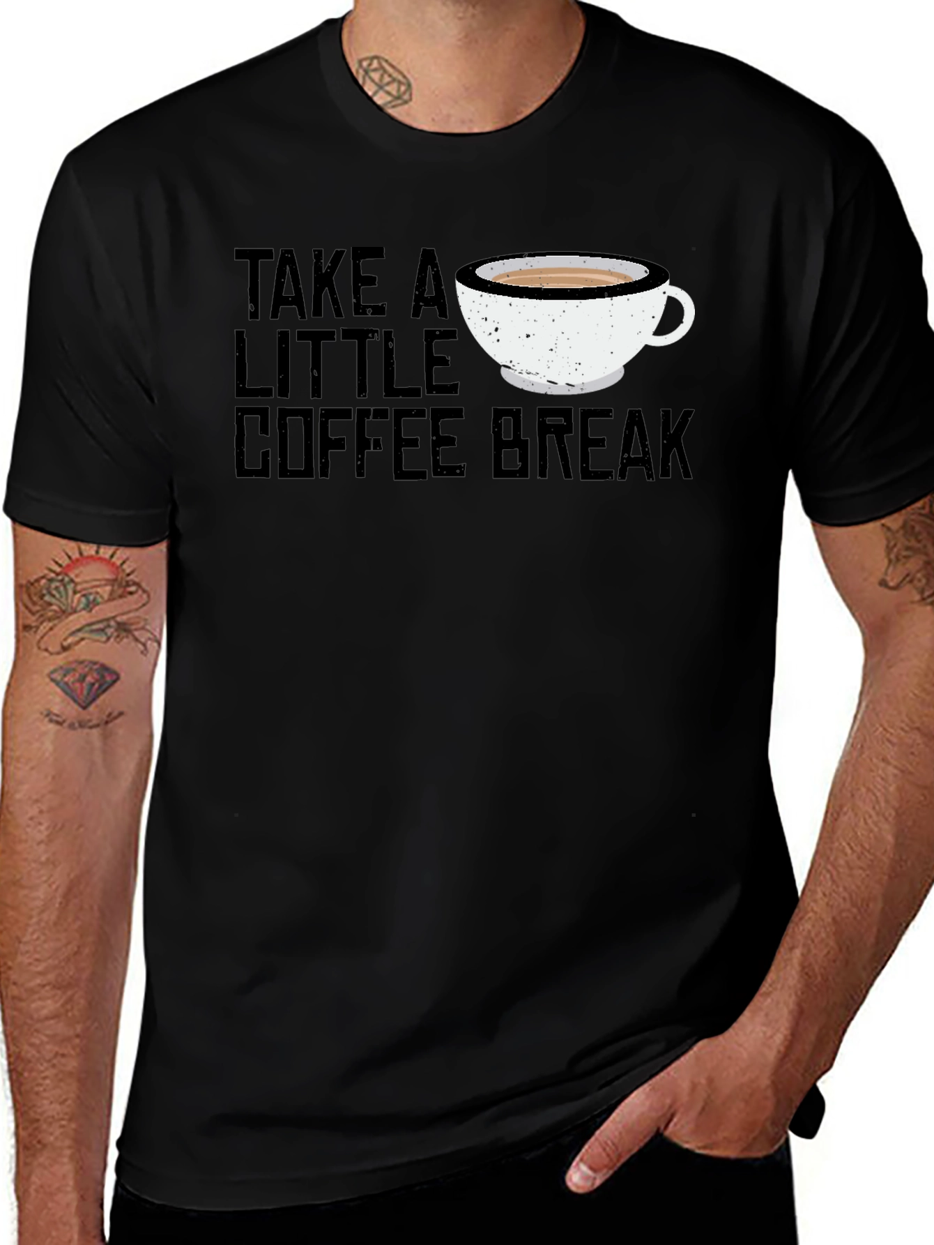 Variant 2 of Take A Little Coffee Break Black T-Shirt