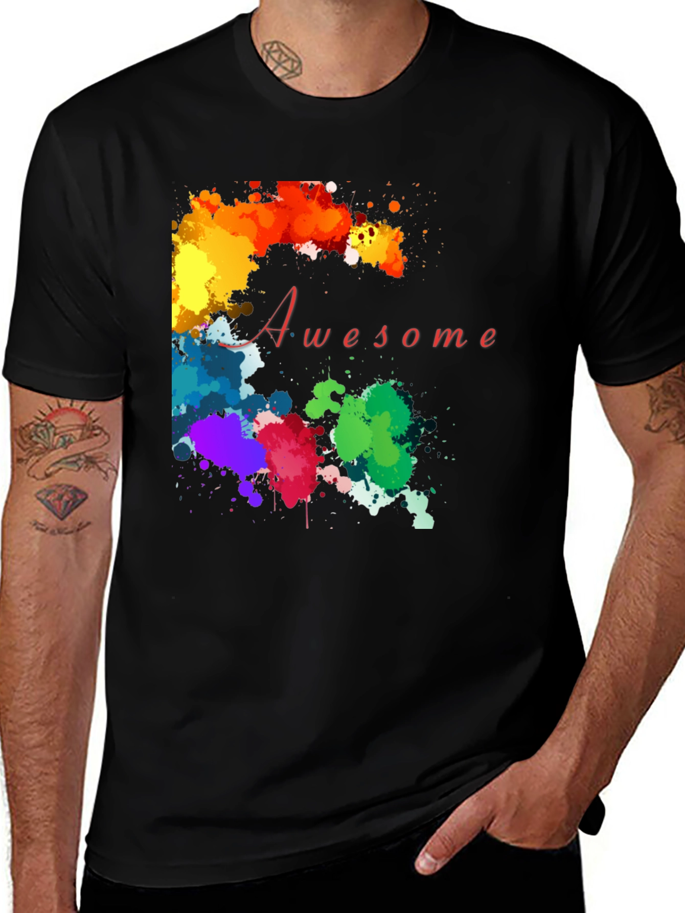 Variant 13 of Awesome Colorful Splatter Graphic T-Shirt
