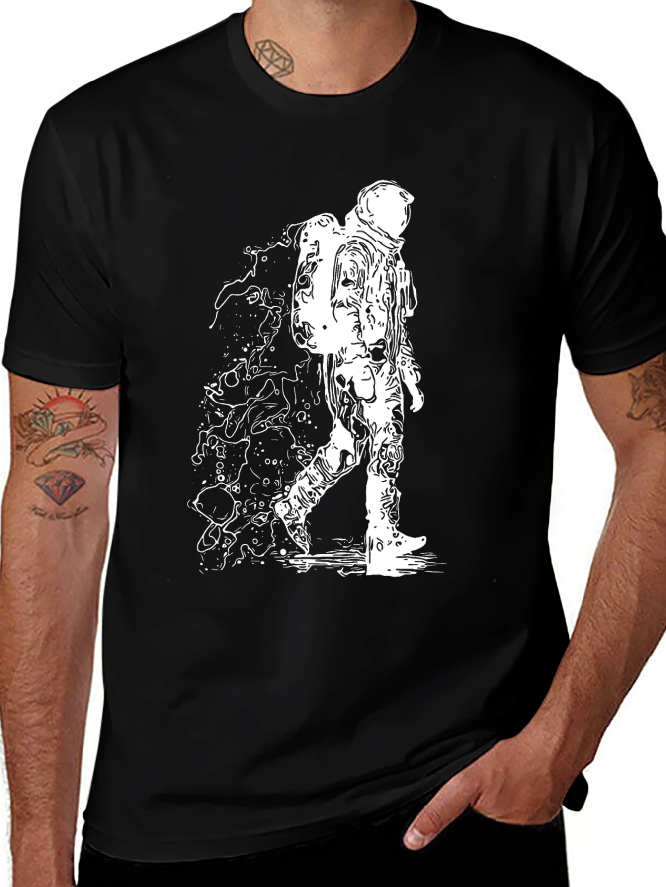 Black Astronaut Graphic Black T-Shirt main image
