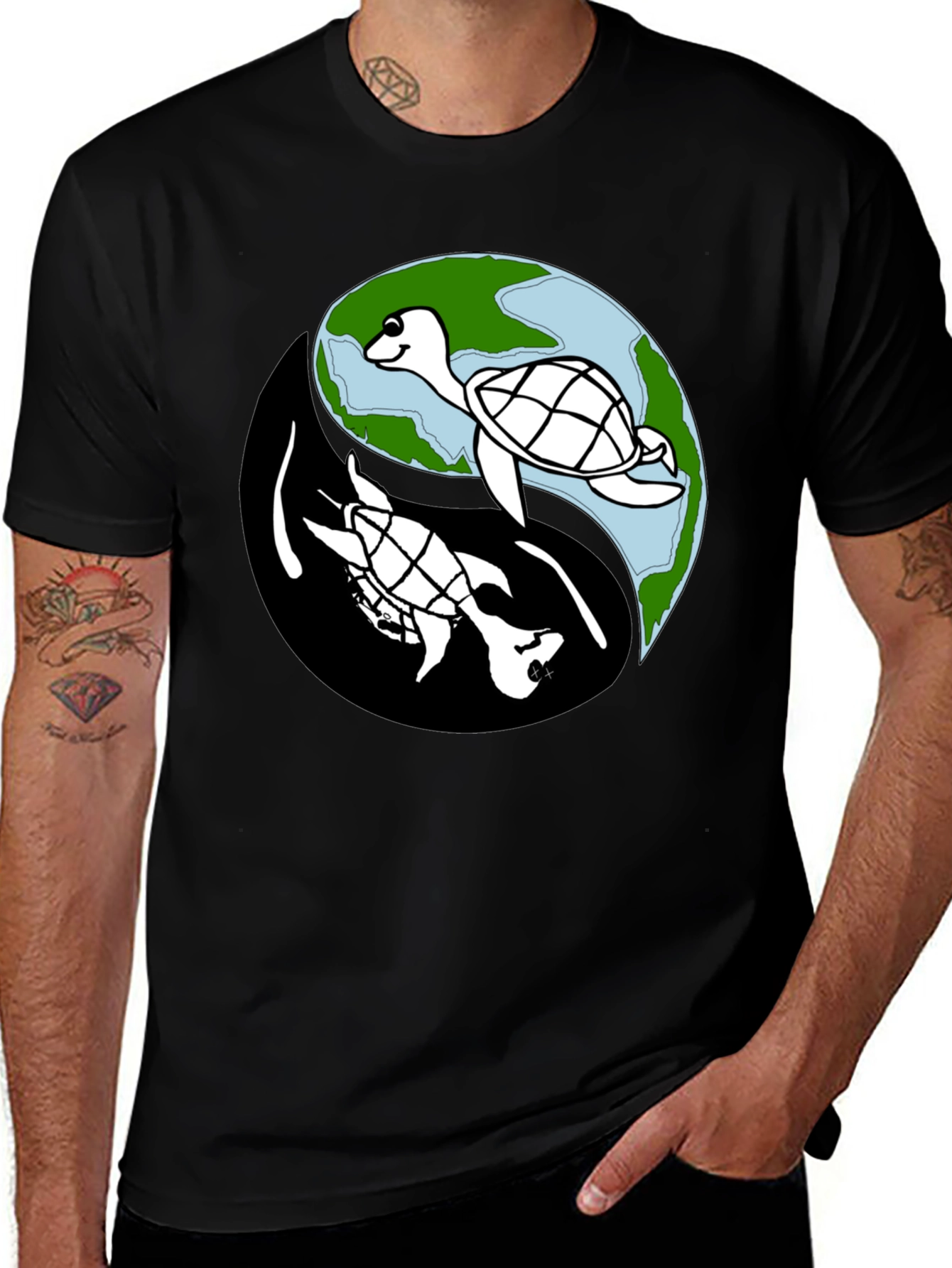 Variant 30 of Yin Yang Turtle Graphic Tee