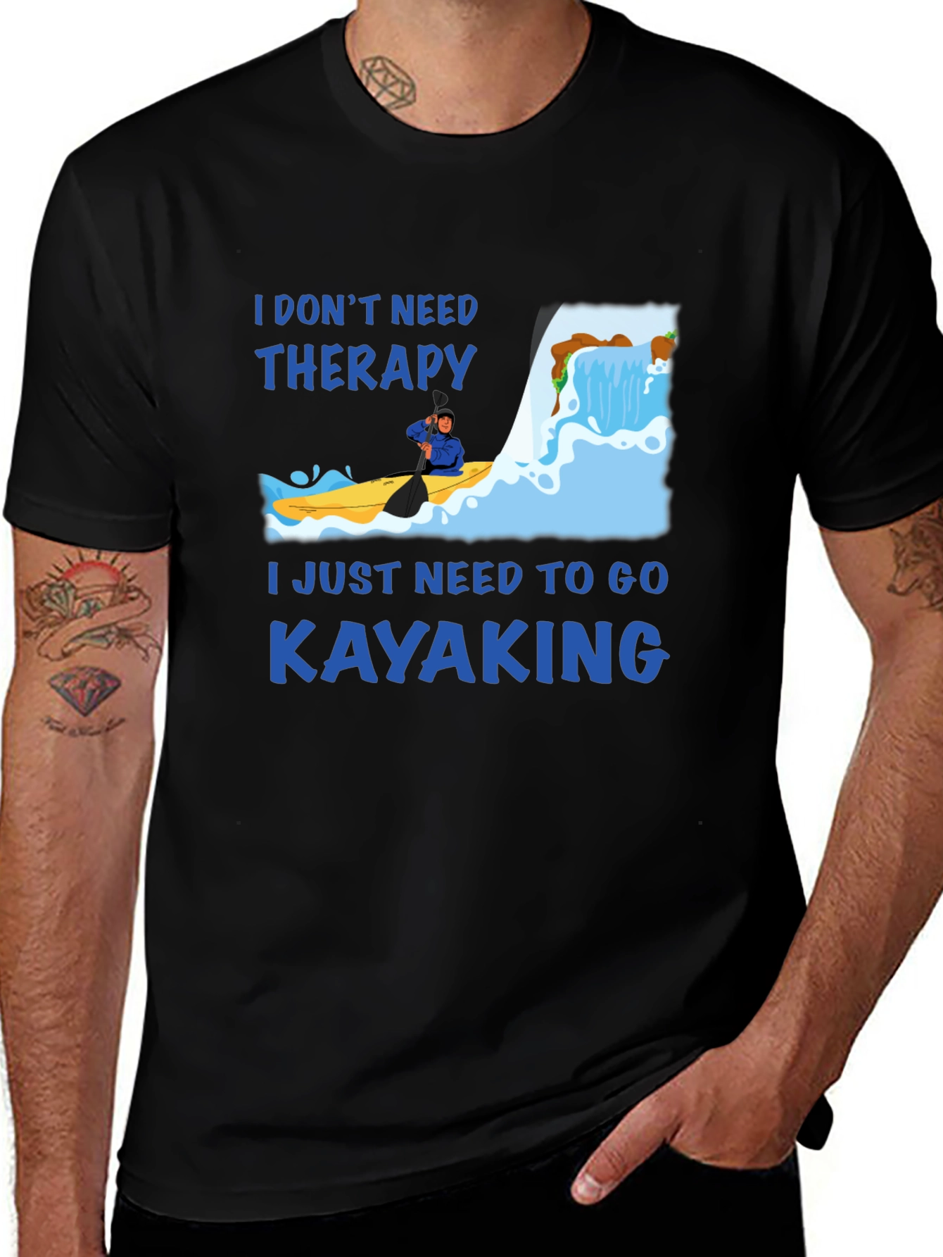 Variant 4 of Kayaking Therapy T-Shirt - Adventure Ready