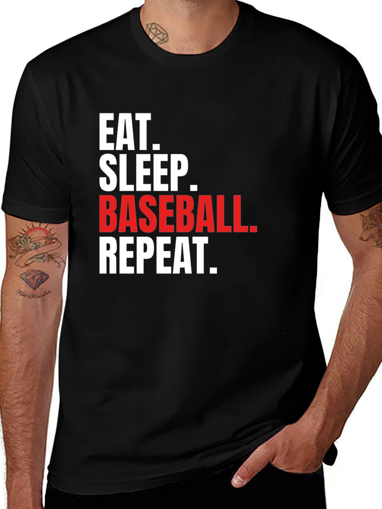 Variant 25 of Eat Sleep Baseball Repeat T-Shirt