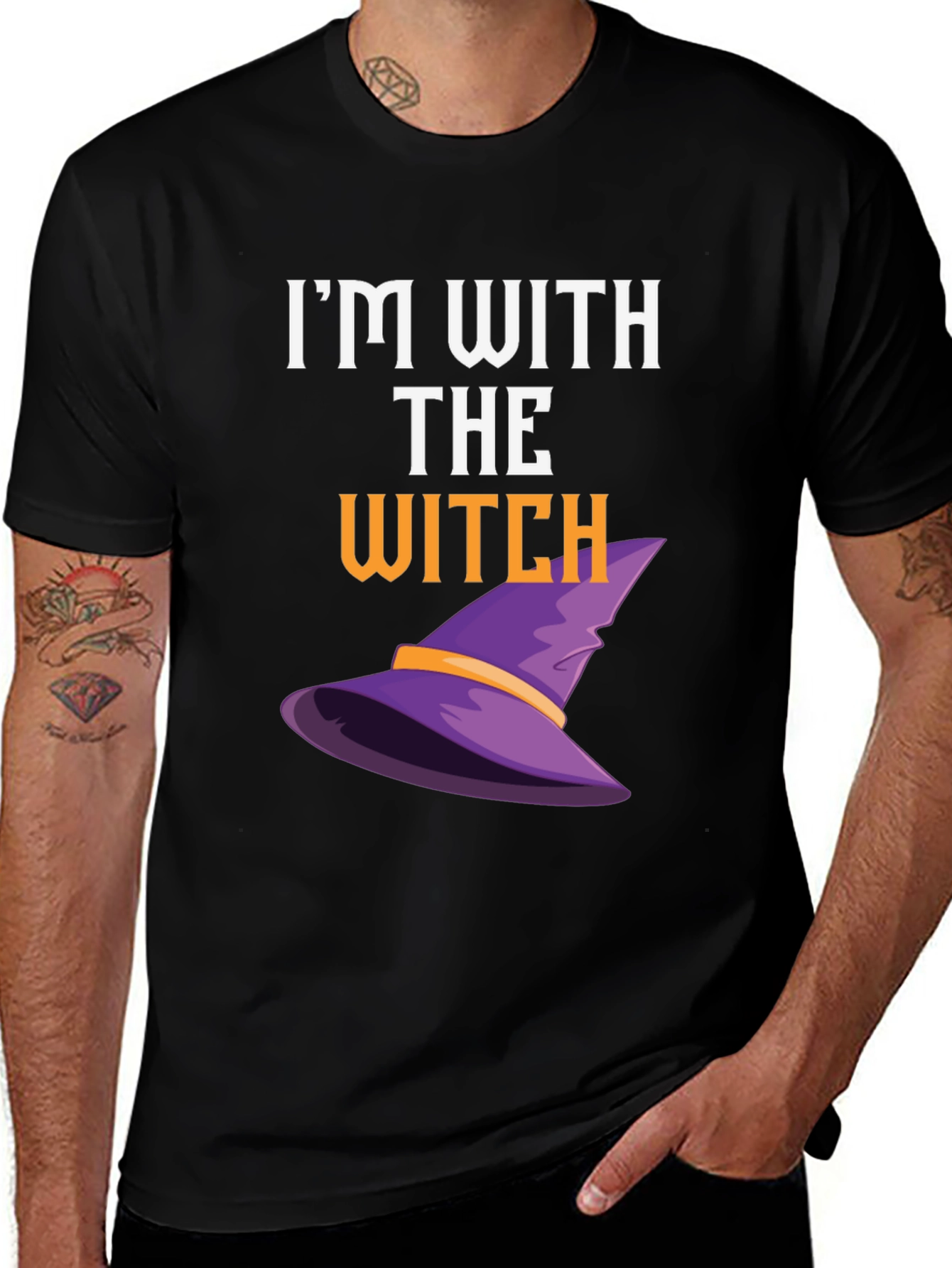 I'm With The Witch T-Shirt - Halloween Apparel
