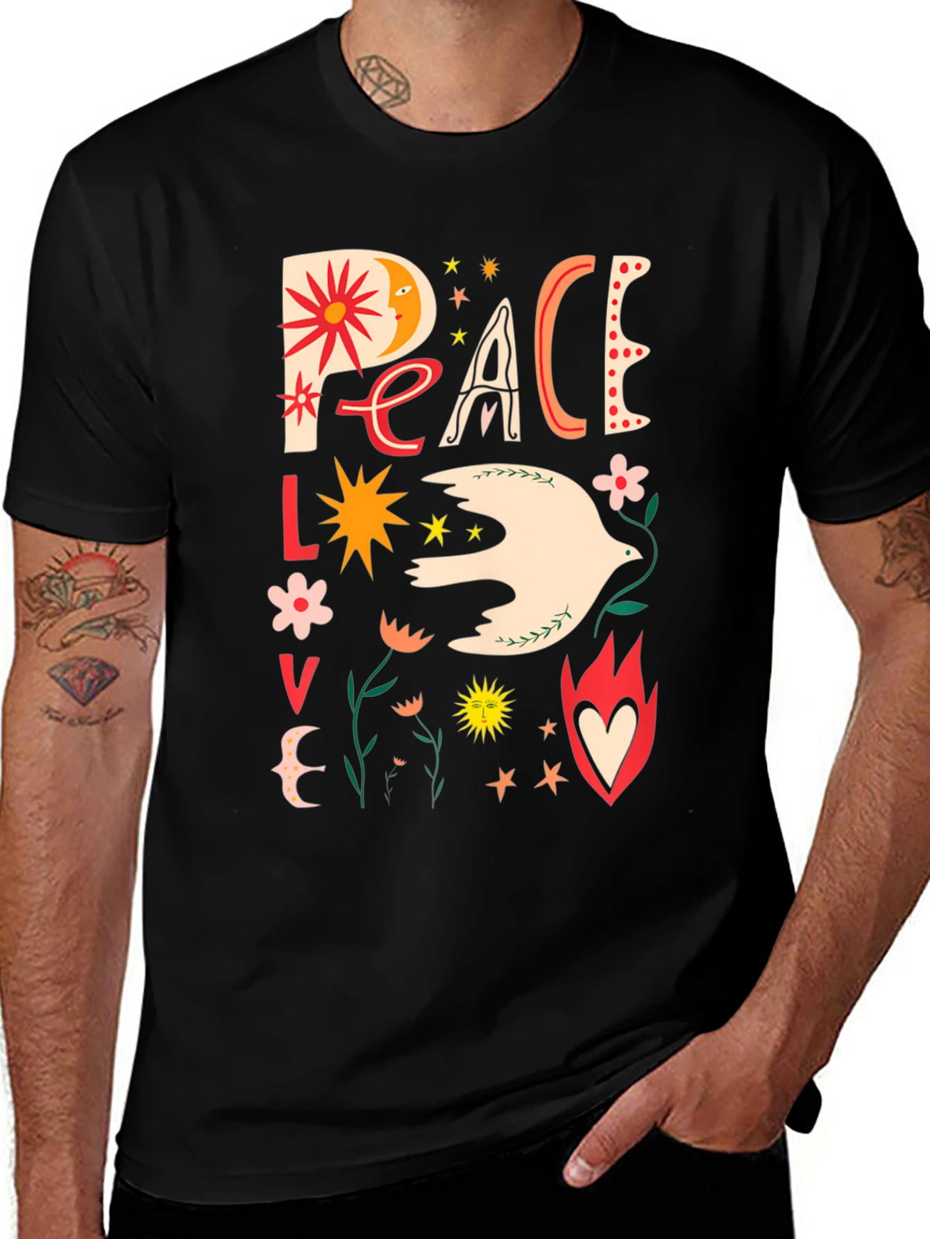 Variant 15 of Peace Love Dove Graphic T-Shirt - Unisex